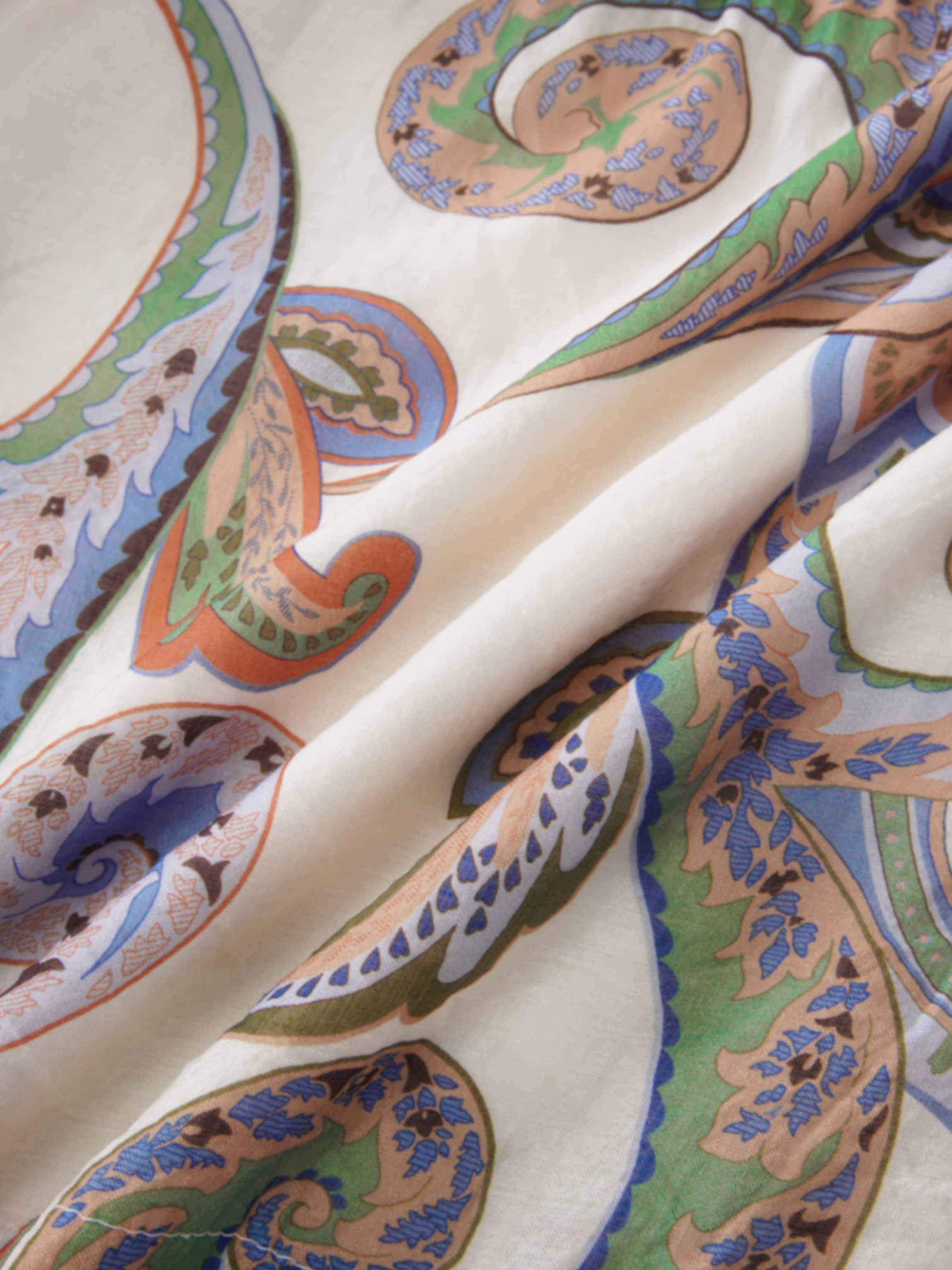 Peasant Belted Dress-Paisley Floral