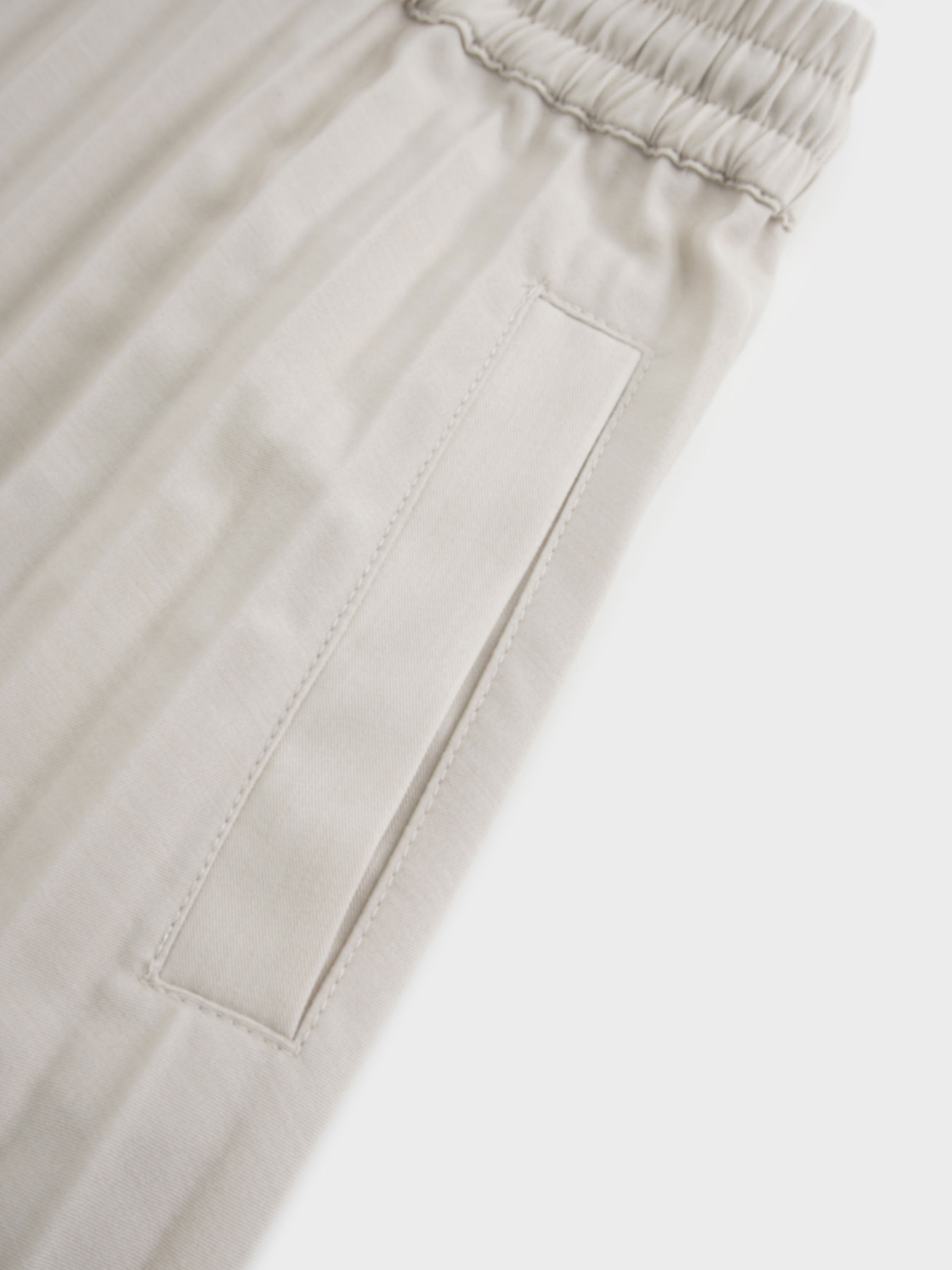 Elastic Waist Micro Pleat Skirt-Tan