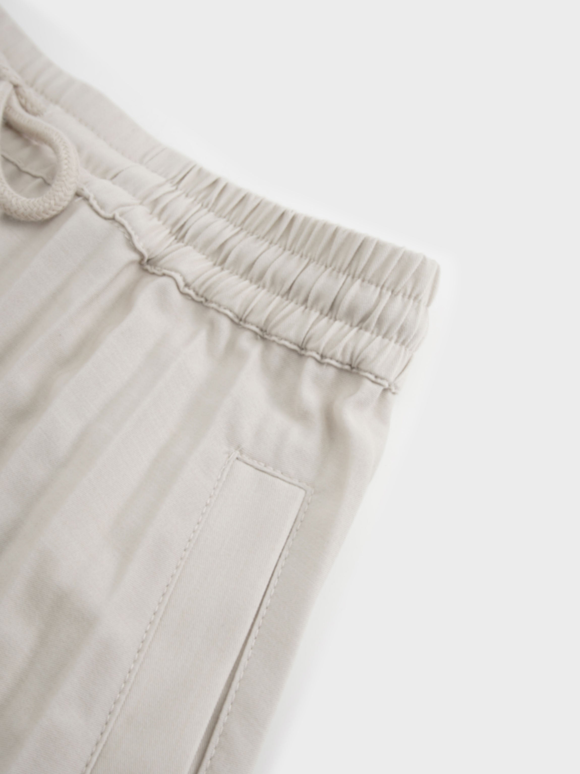 Elastic Waist Micro Pleat Skirt-Tan