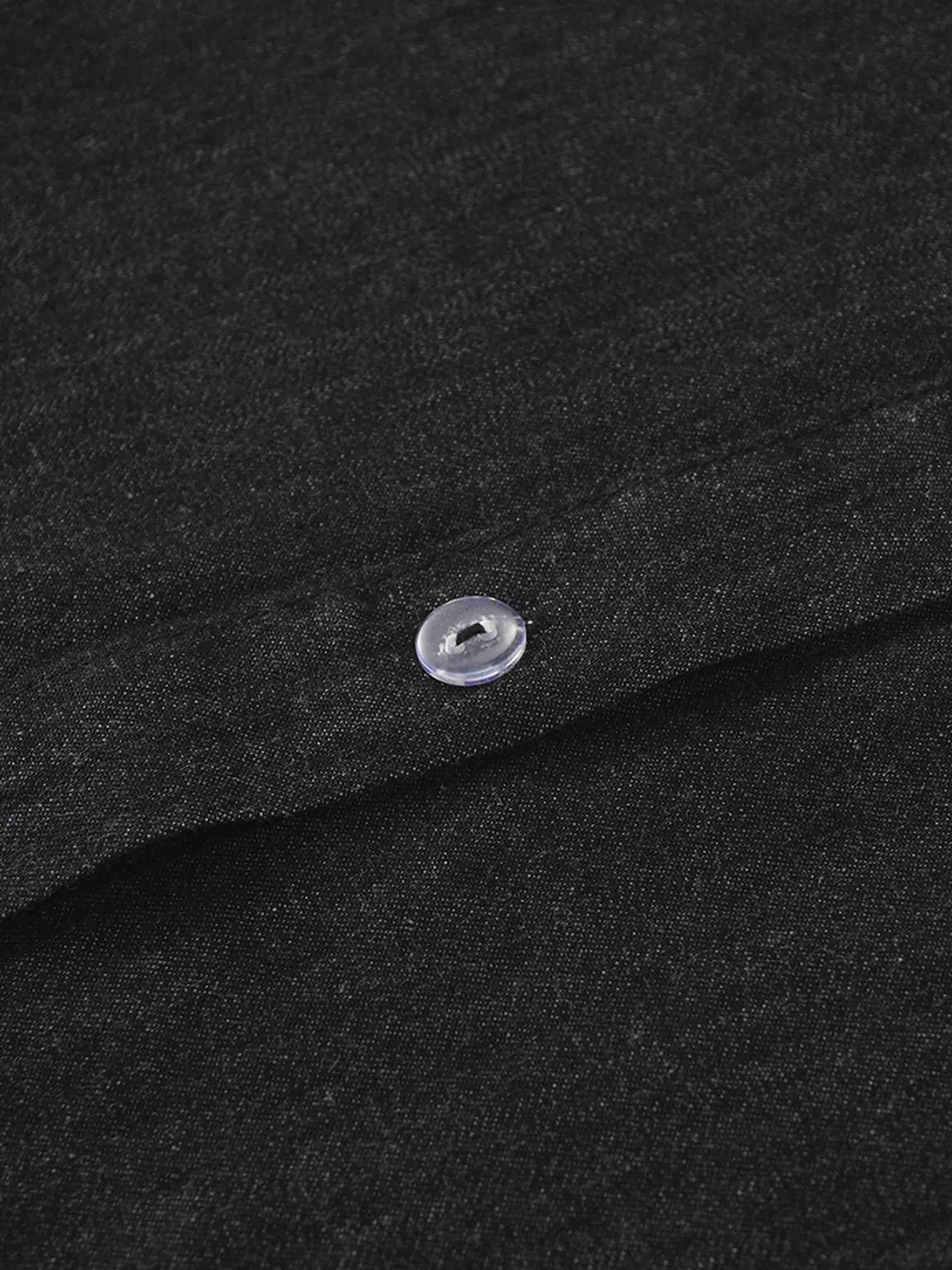 Denim Button Down Blouse-Black