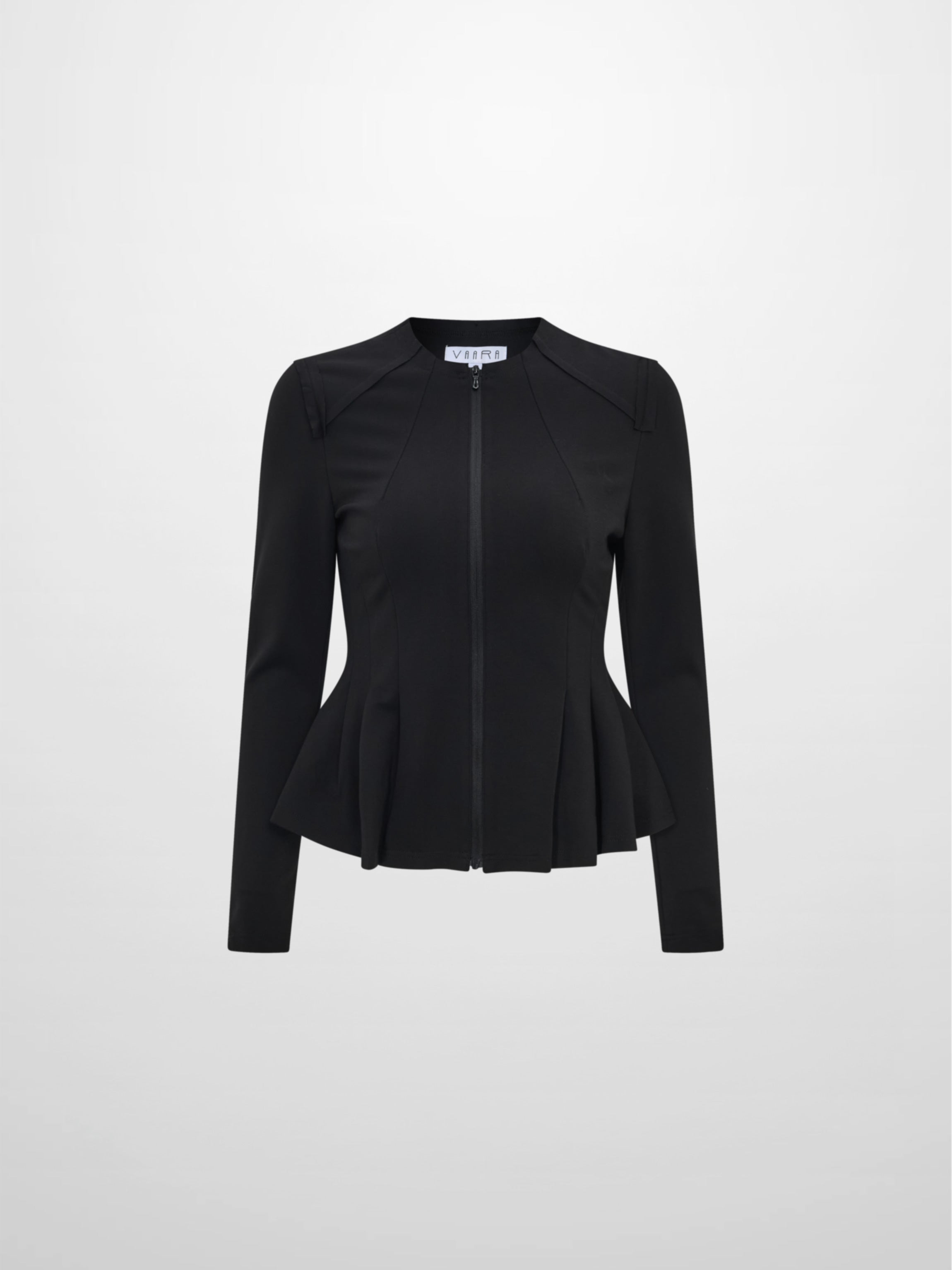 Stretch Peplum Jacket - Black