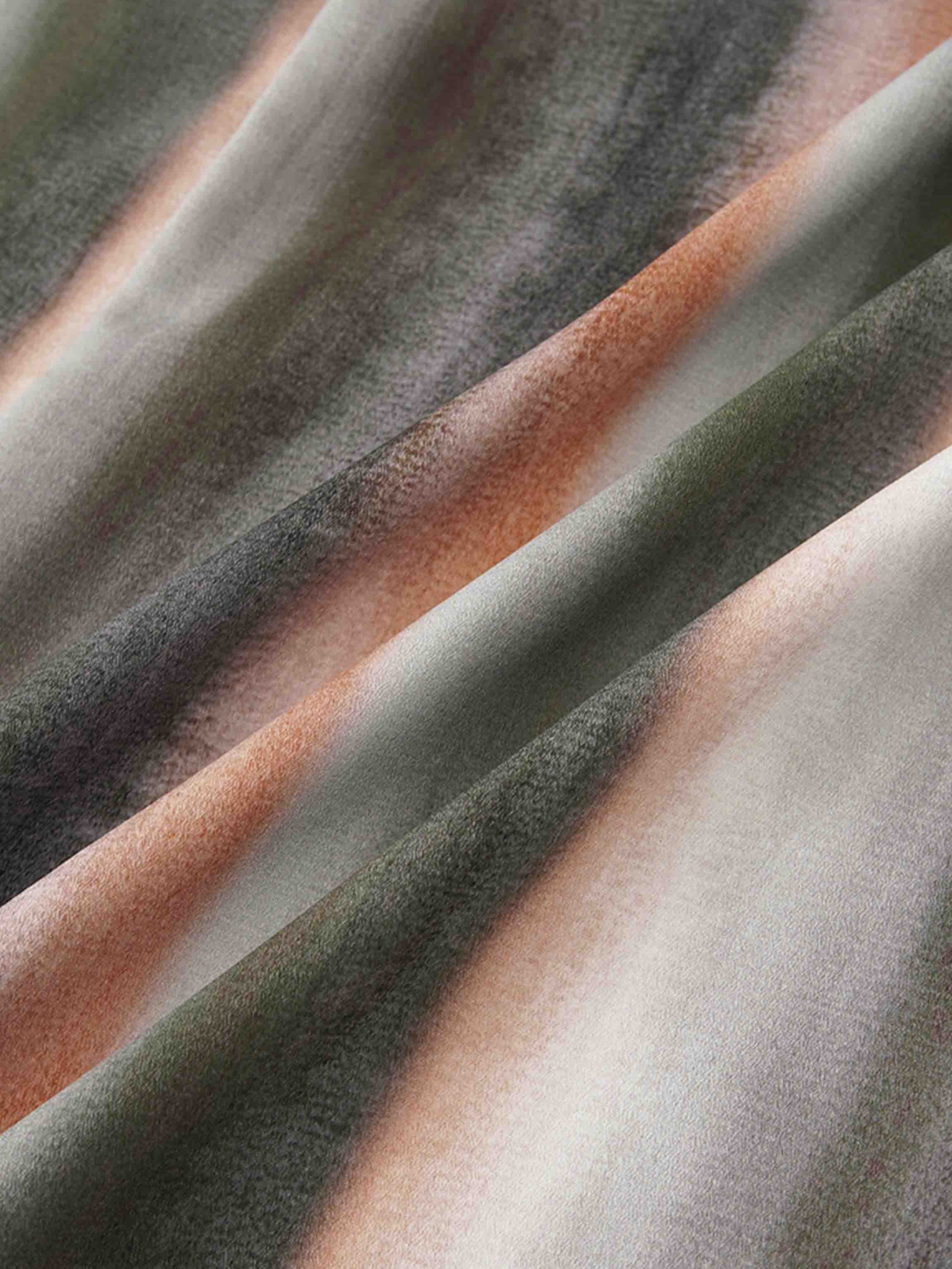 Front Shirred Shirtdress-Ombre Stripe