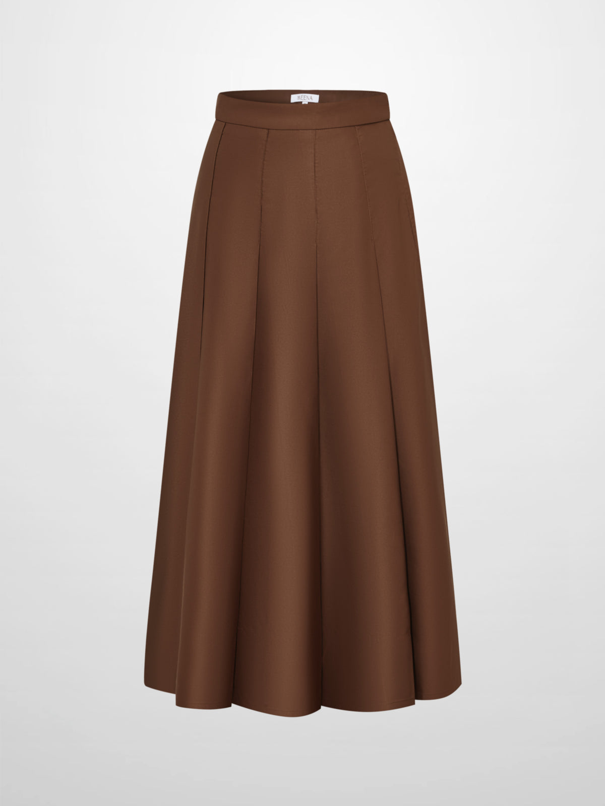 Lux Satin Pleated Skirt 35"- Brown