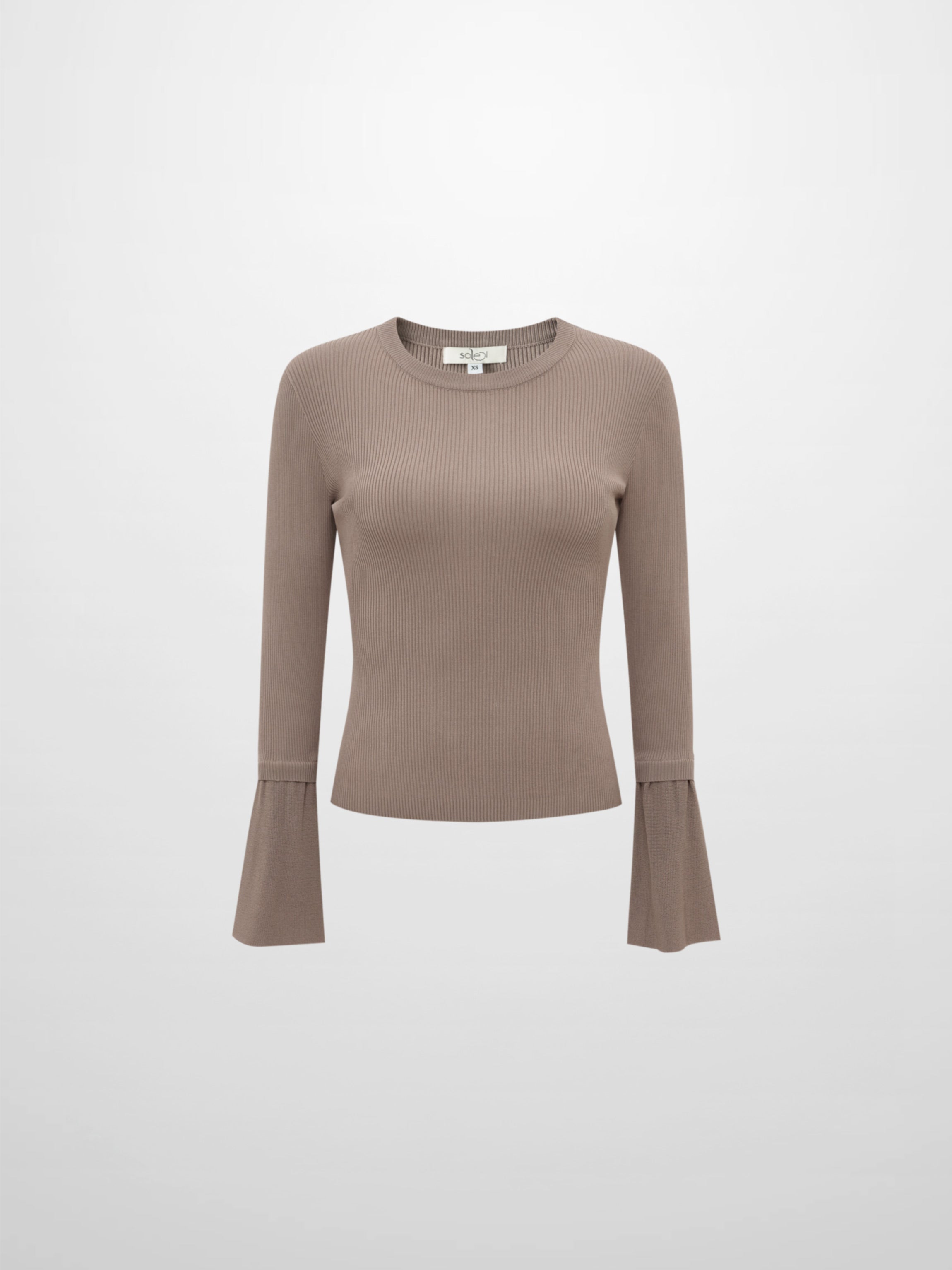 Ruffle Cuff Sweater - Warm Taupe