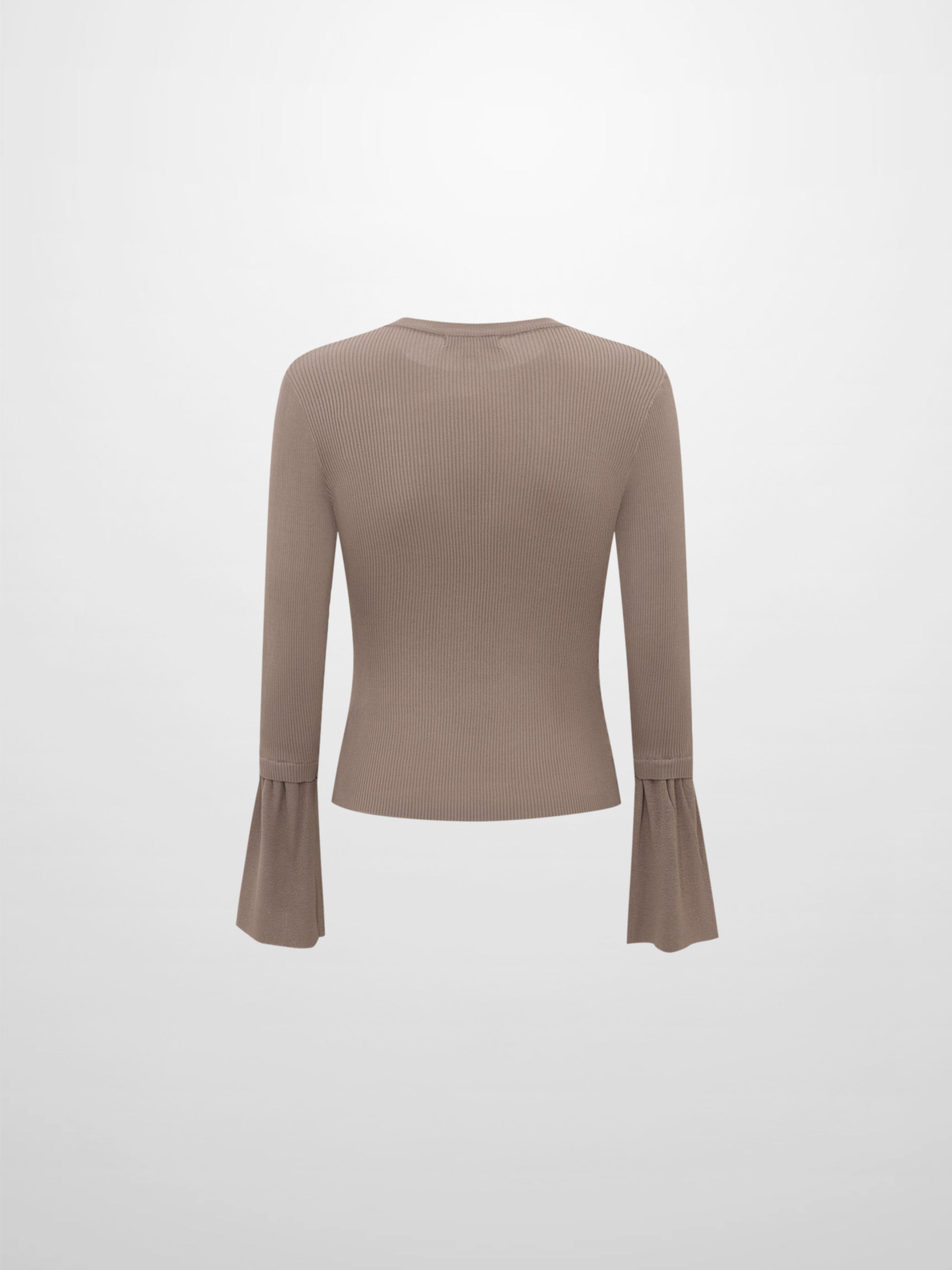 Ruffle Cuff Sweater - Warm Taupe