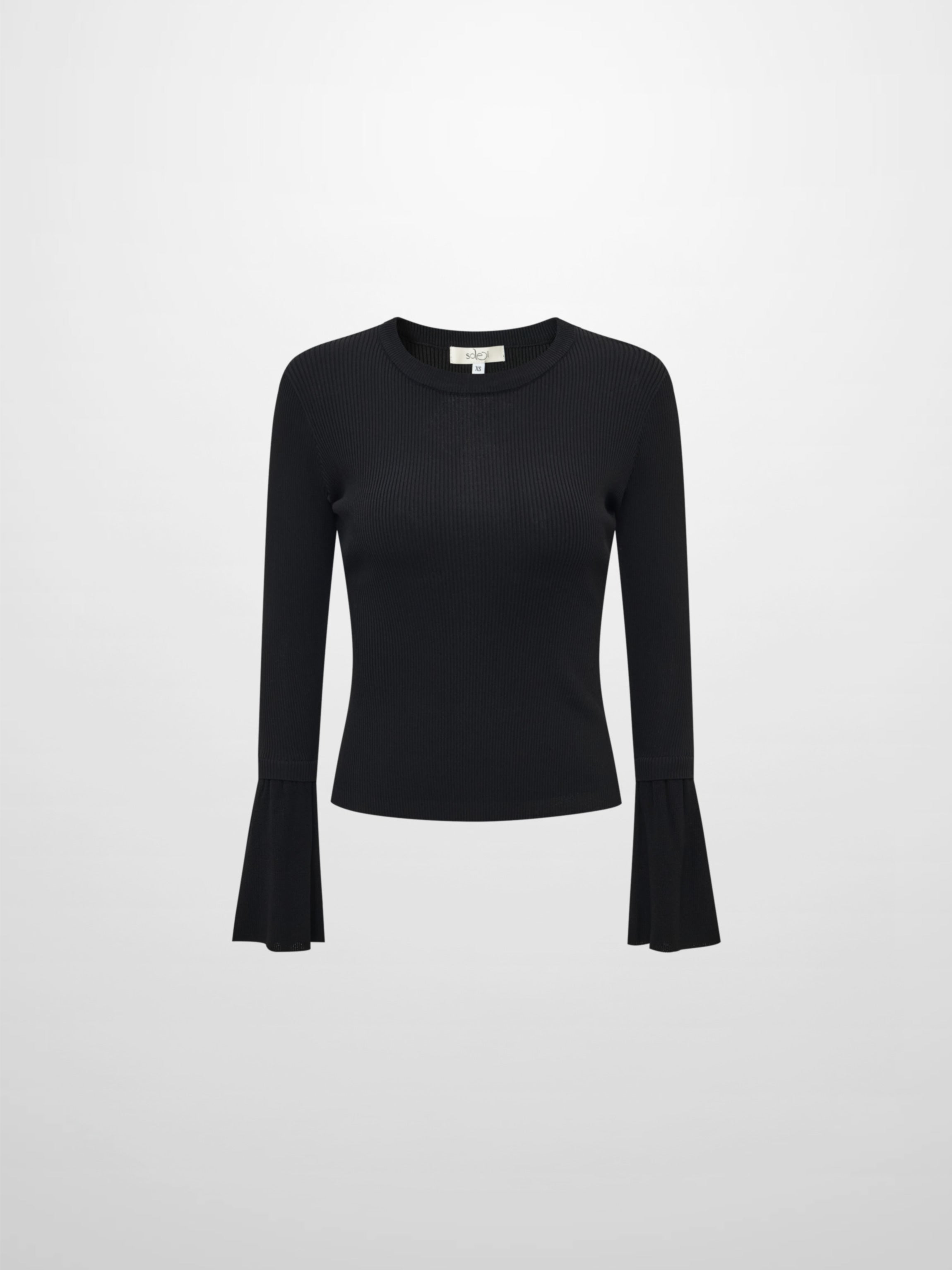 Ruffle Cuff Sweater - Black