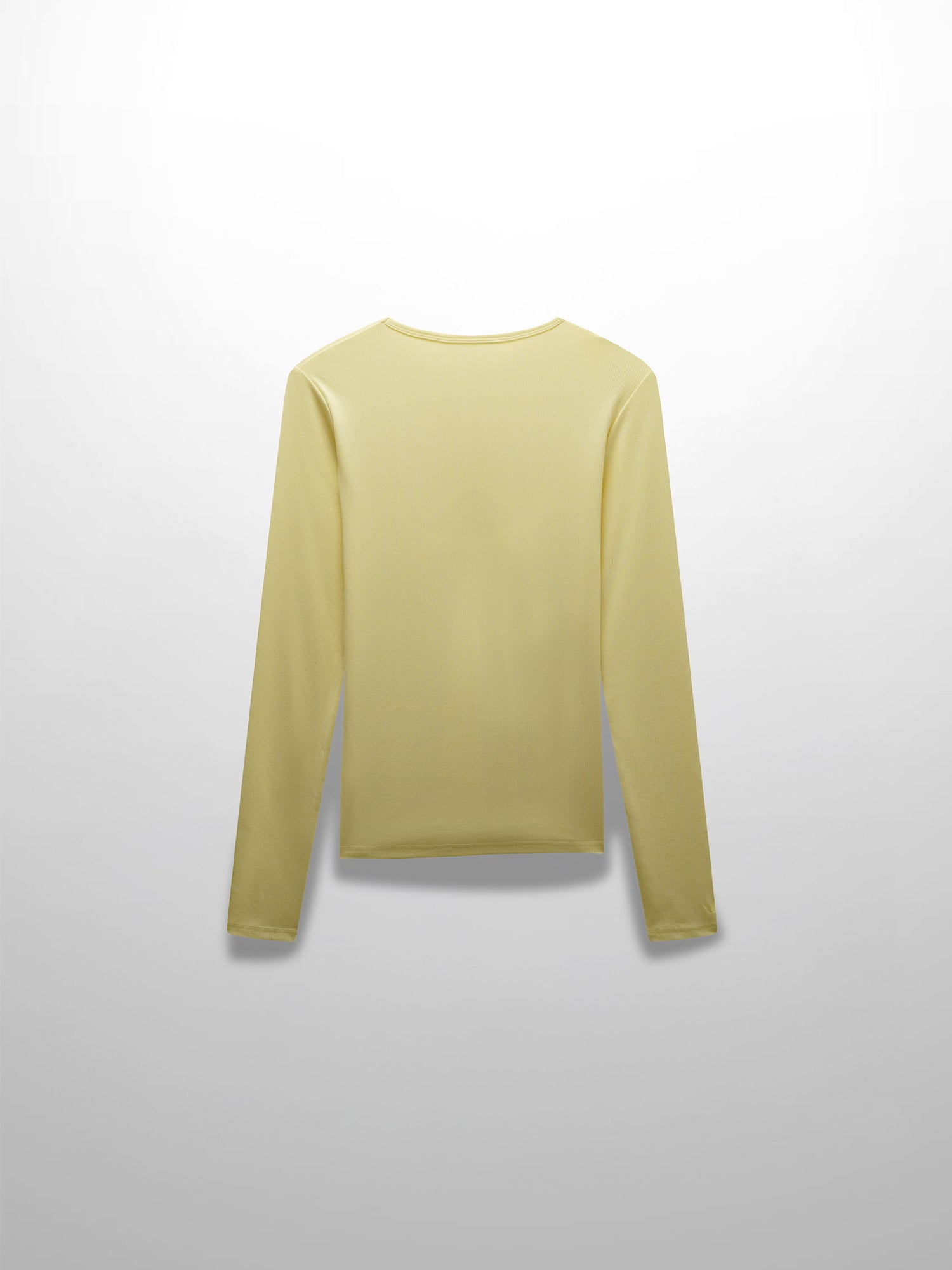 RIBBED HIGH V TEE LS-BUTTER YELLOW