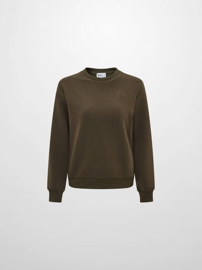 Embroidered Logo Sweatshirt - Olive
