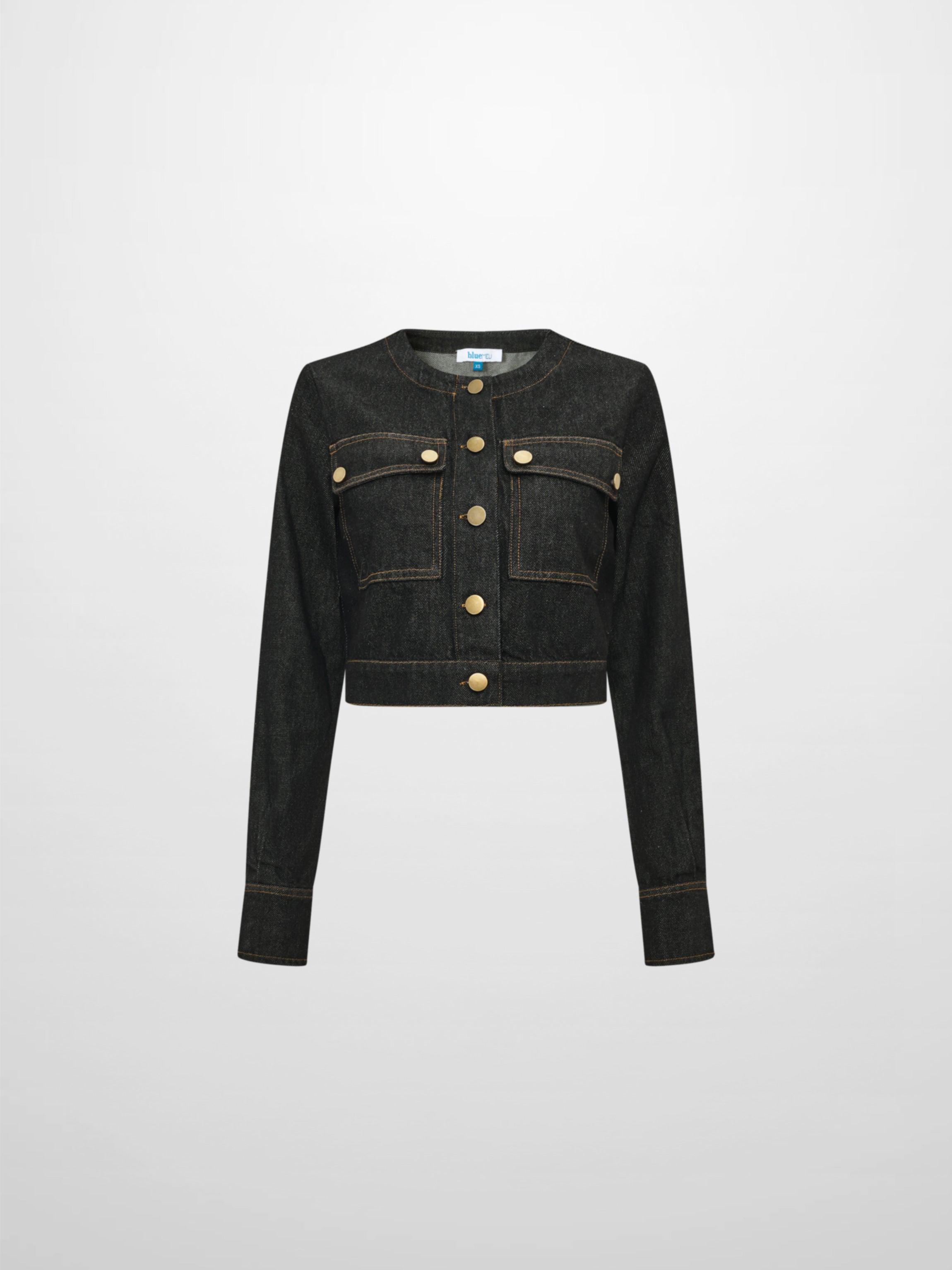 Crop Denim Jacket - Black
