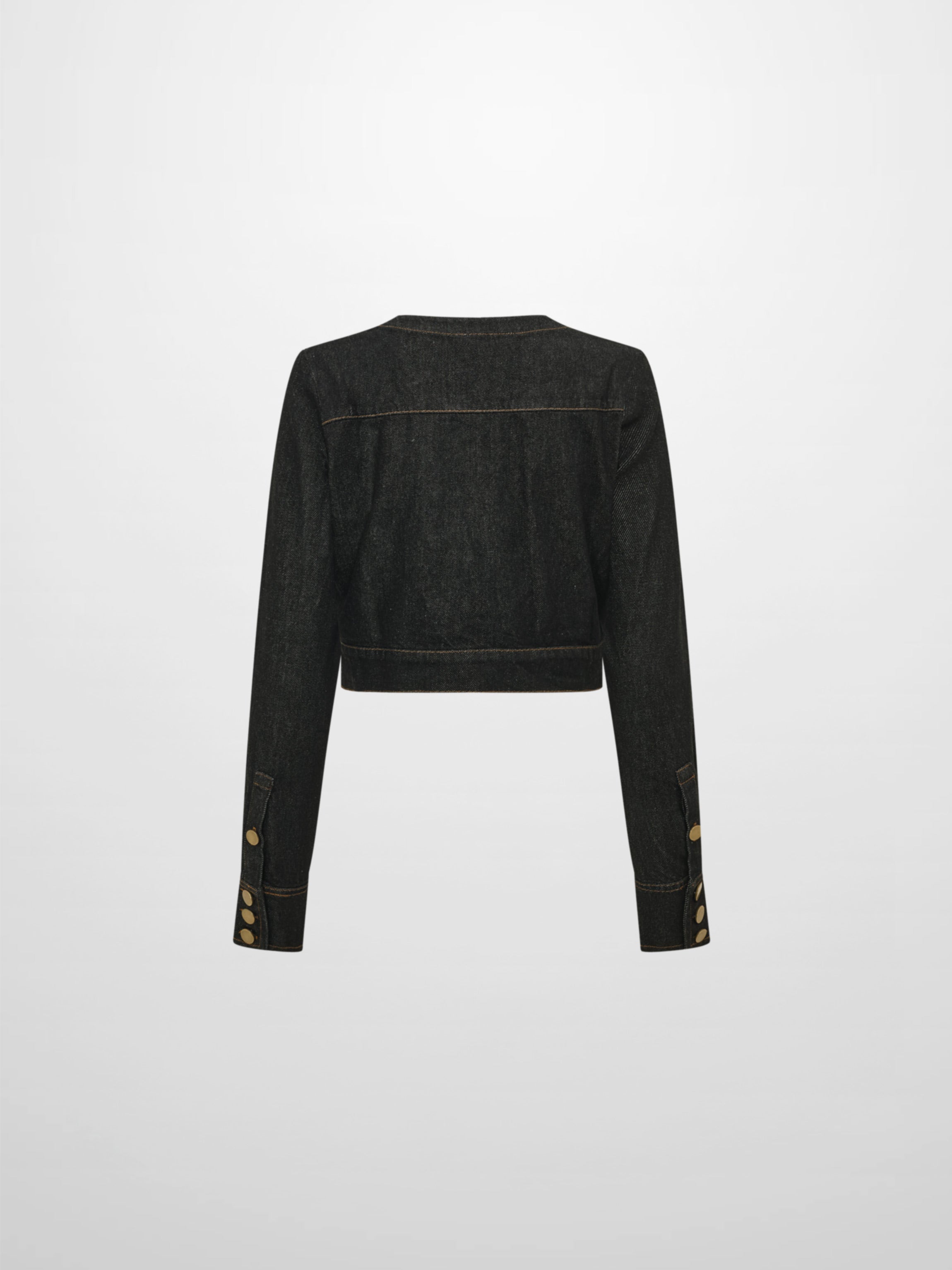 Crop Denim Jacket - Black