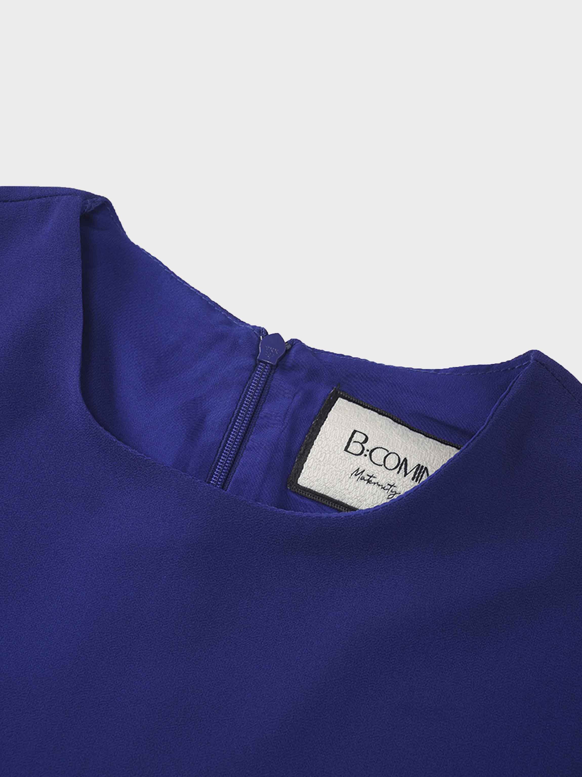 Asymmetrical Hem Dress-Medieval Blue