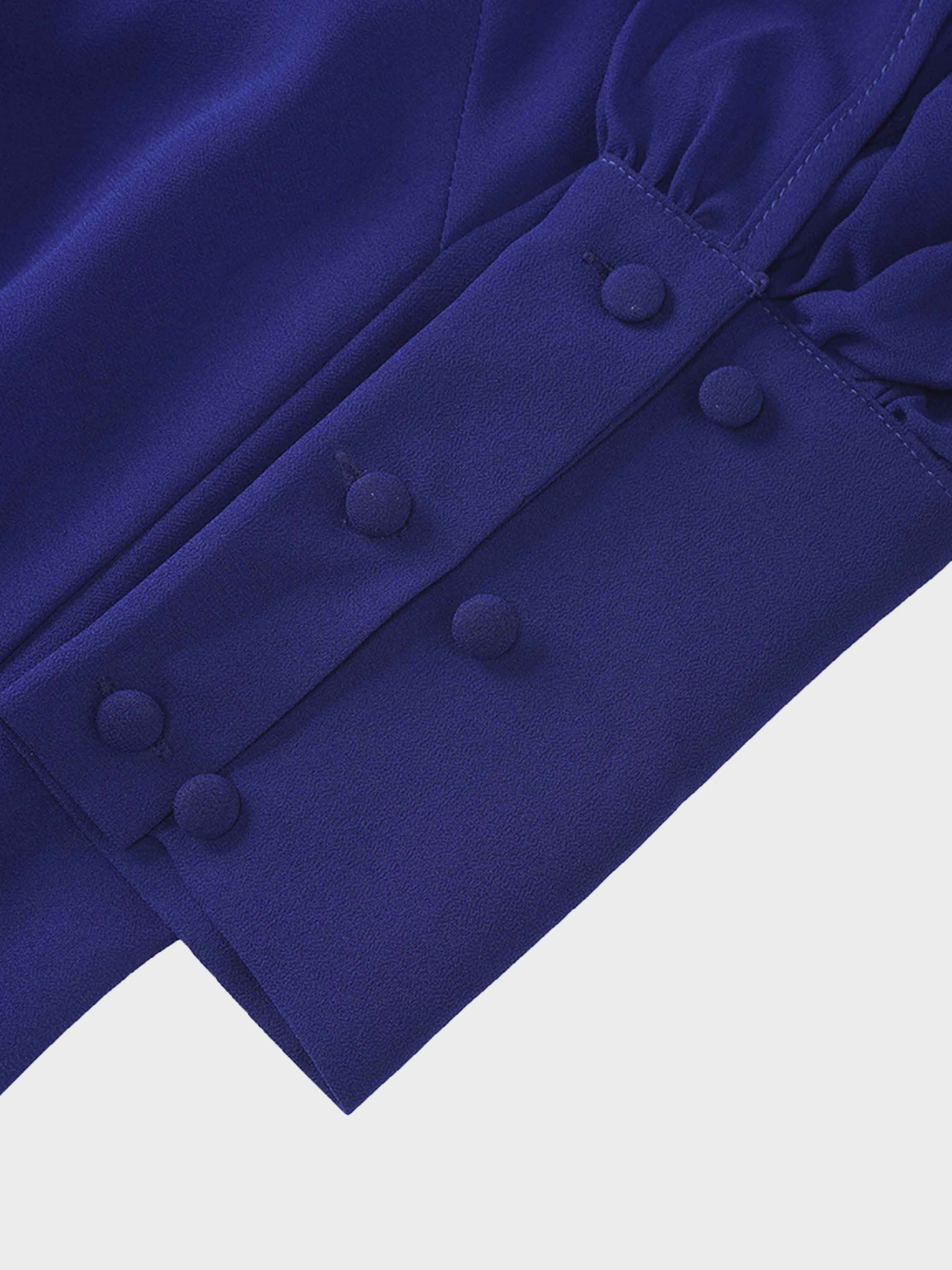 Asymmetrical Hem Dress-Medieval Blue