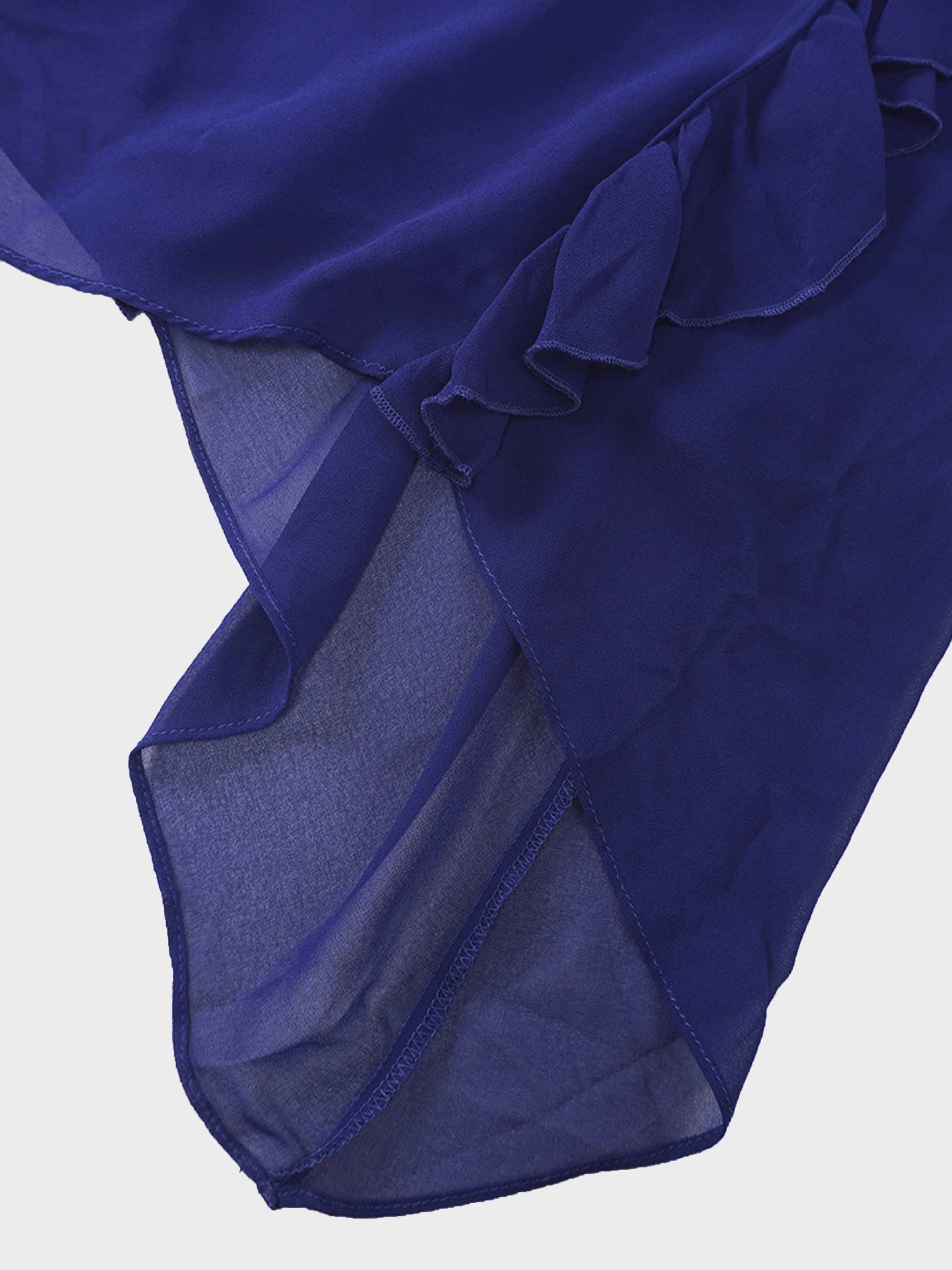 Asymmetrical Hem Dress-Medieval Blue