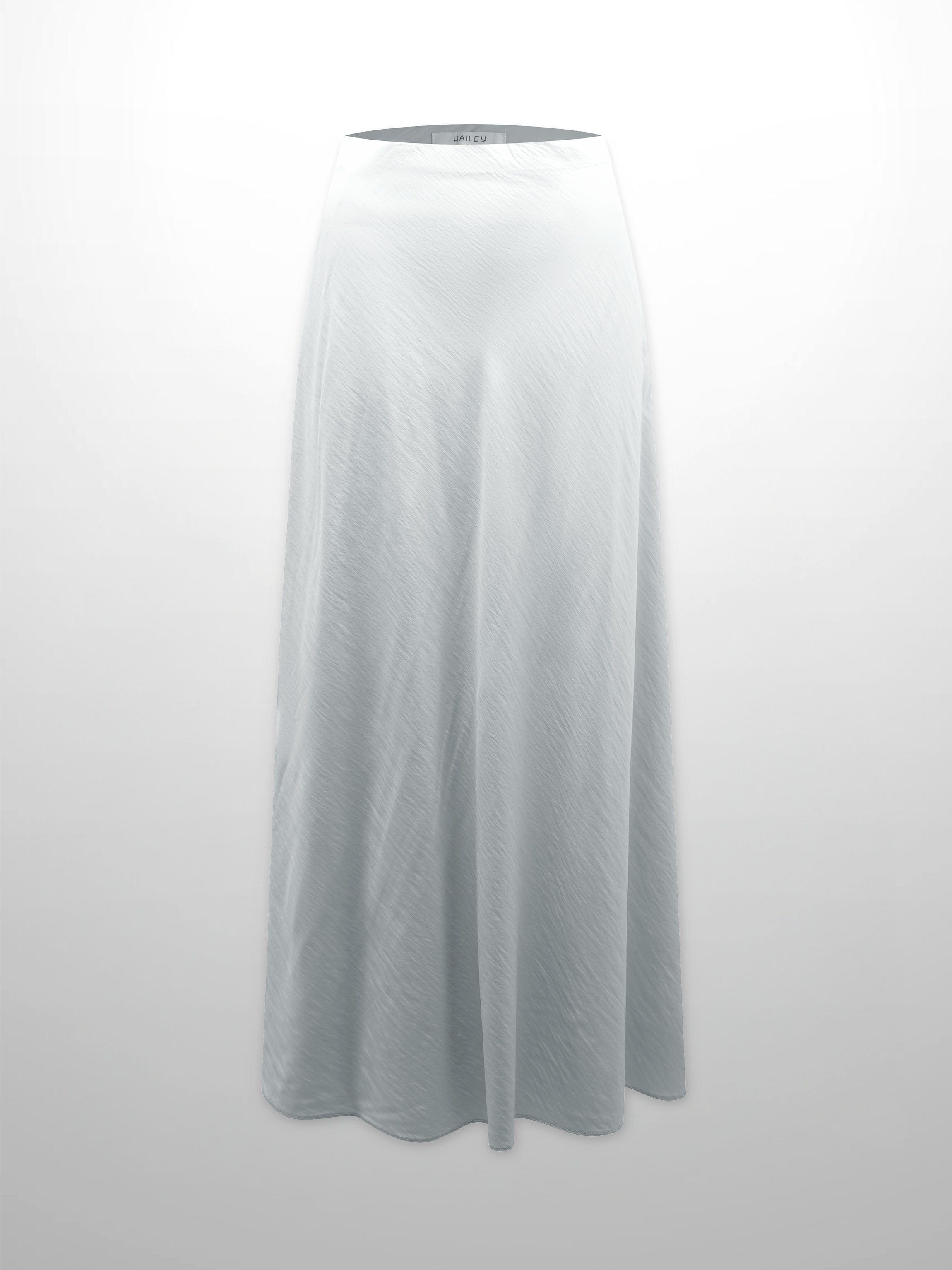 Crinkle Cotton Skirt 37"-Grey