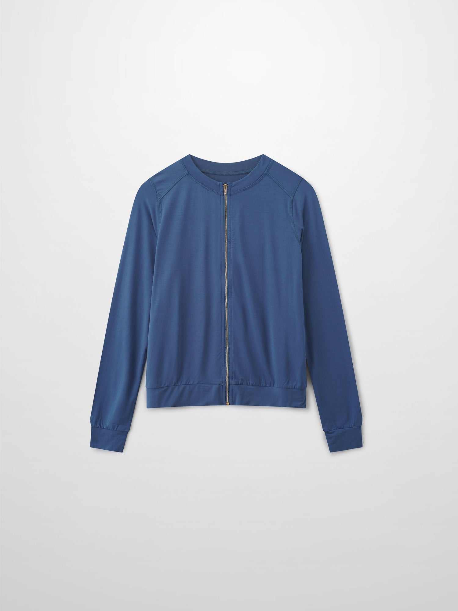 Modal Zip Up Bomber-Blue