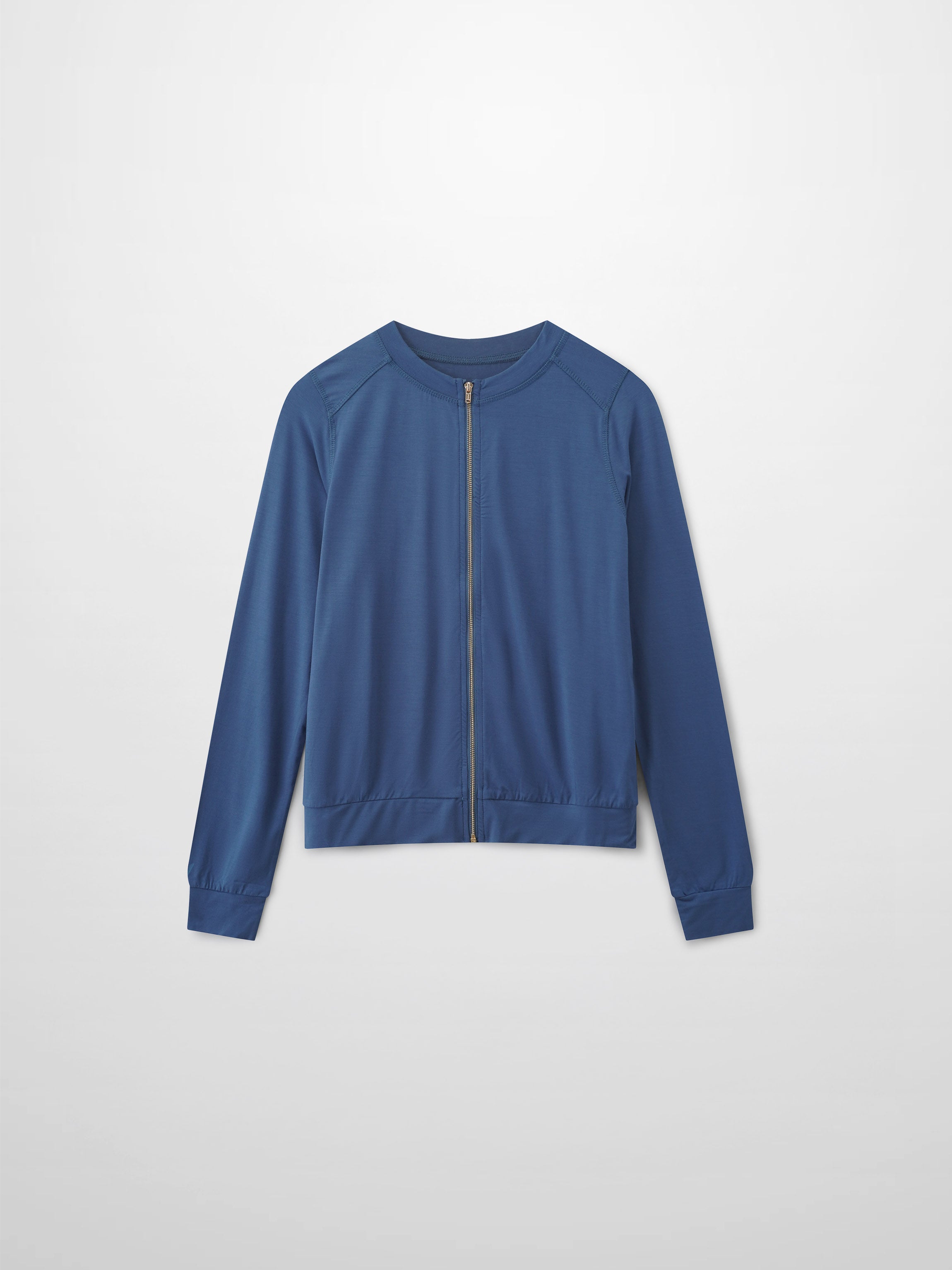 Modal Zip Up Bomber-Blue
