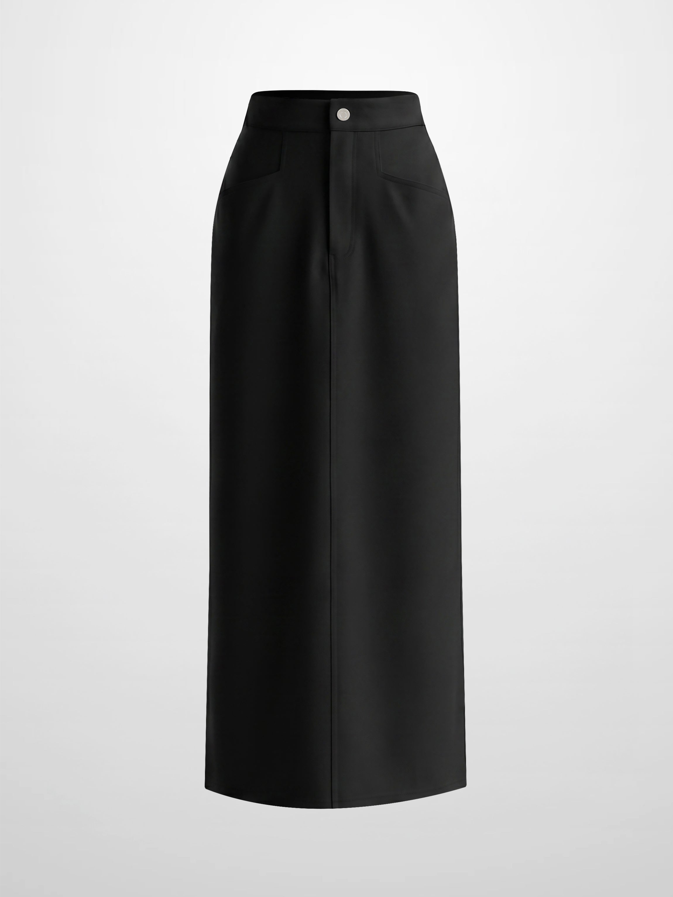 Straight Ponte Maxi Skirt-Black