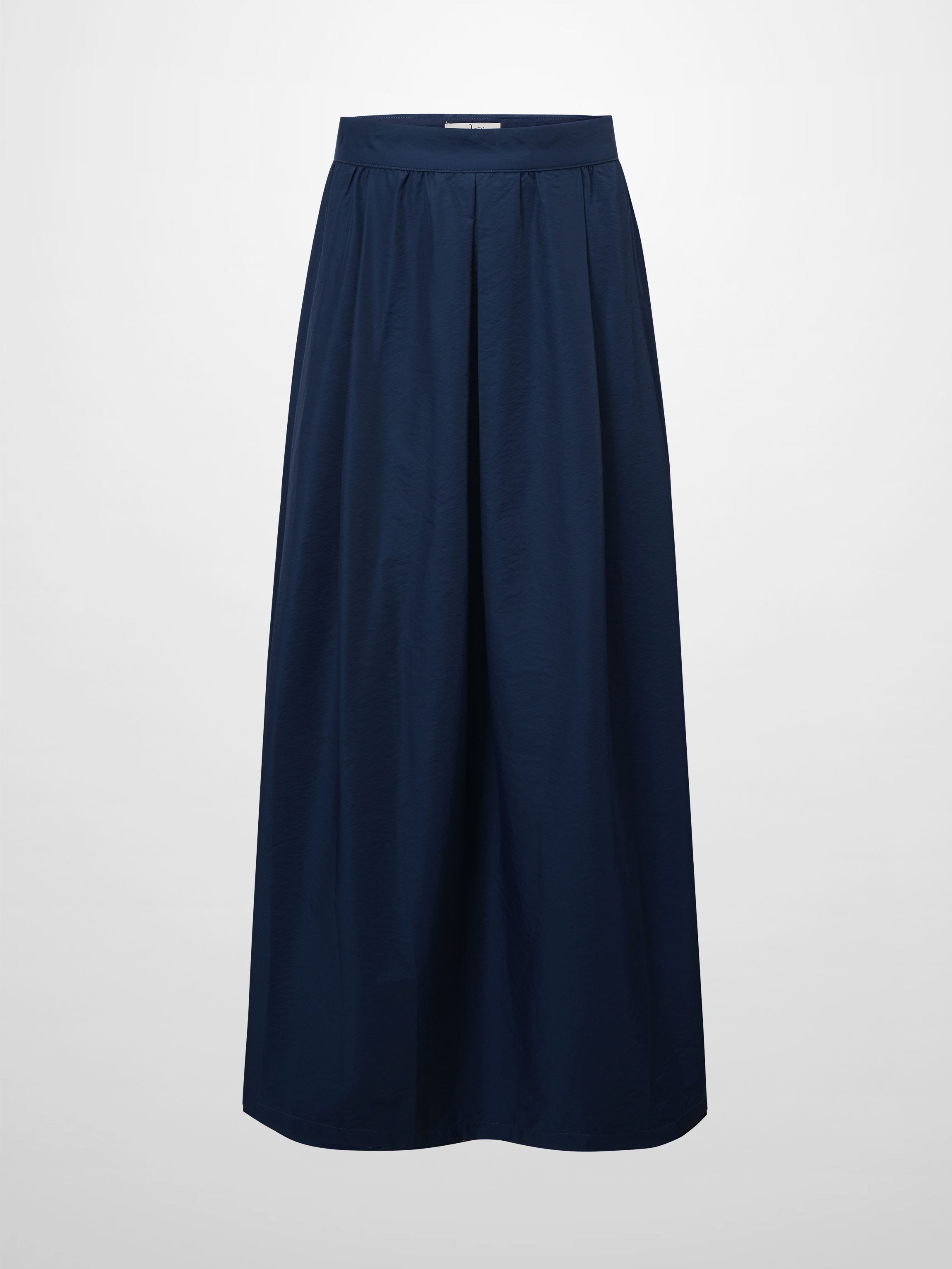 Waisted Full Taffeta Skirt-Navy