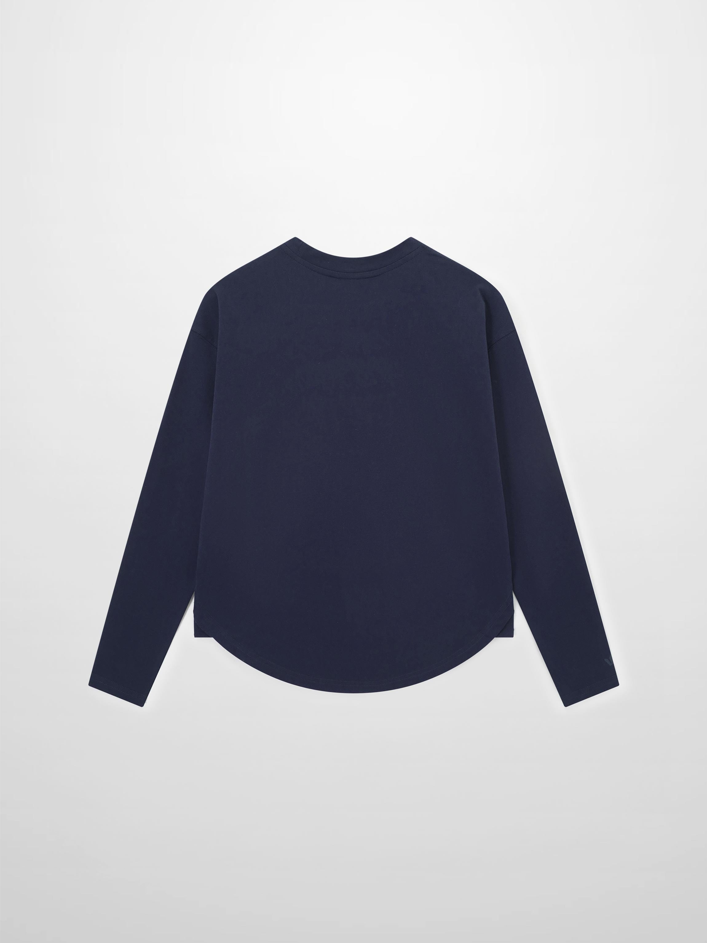 Oversized Rounded Hem T-Shirt-Navy