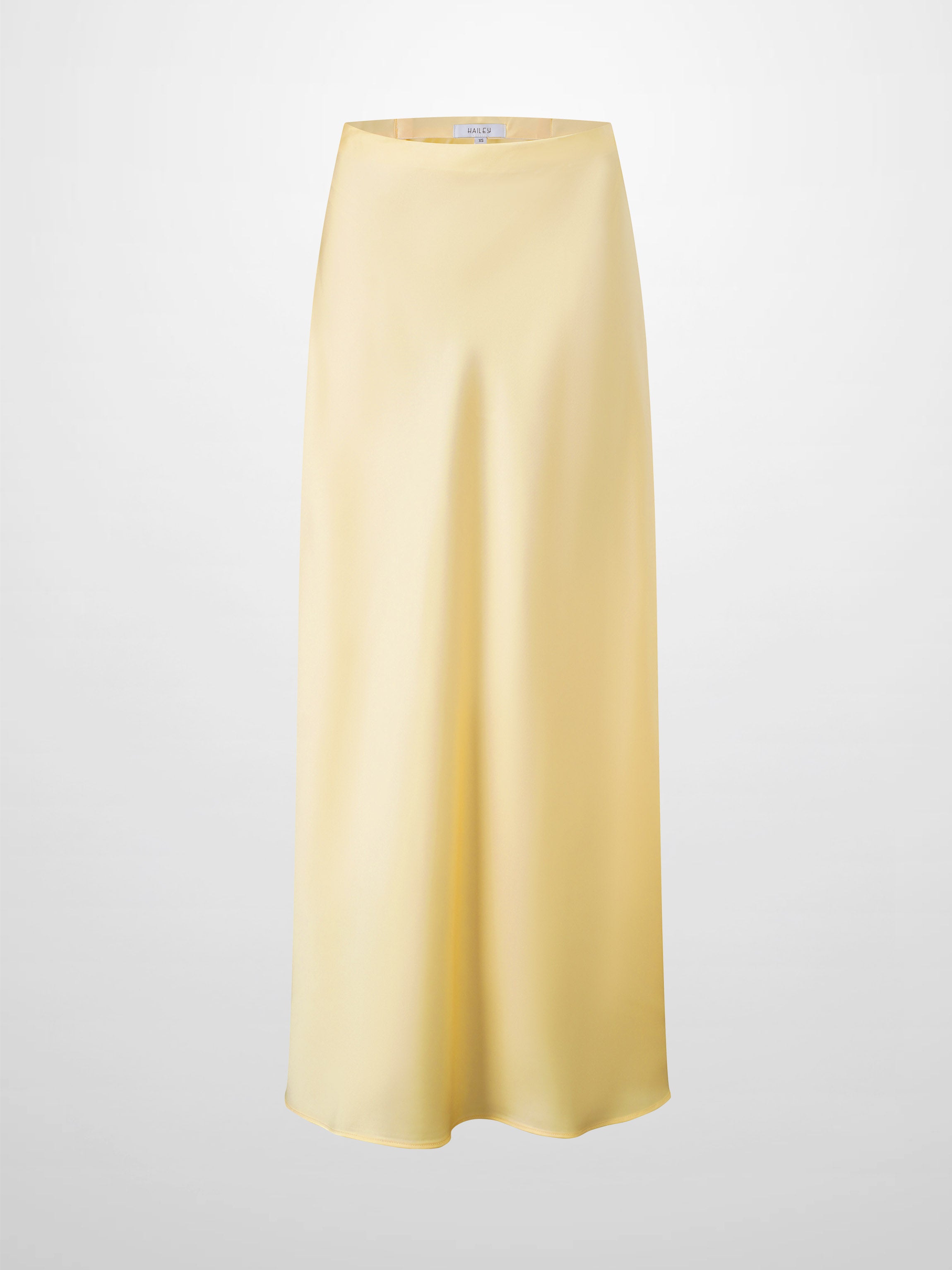 Solid Faux Satin Slip Skirt-Yellow