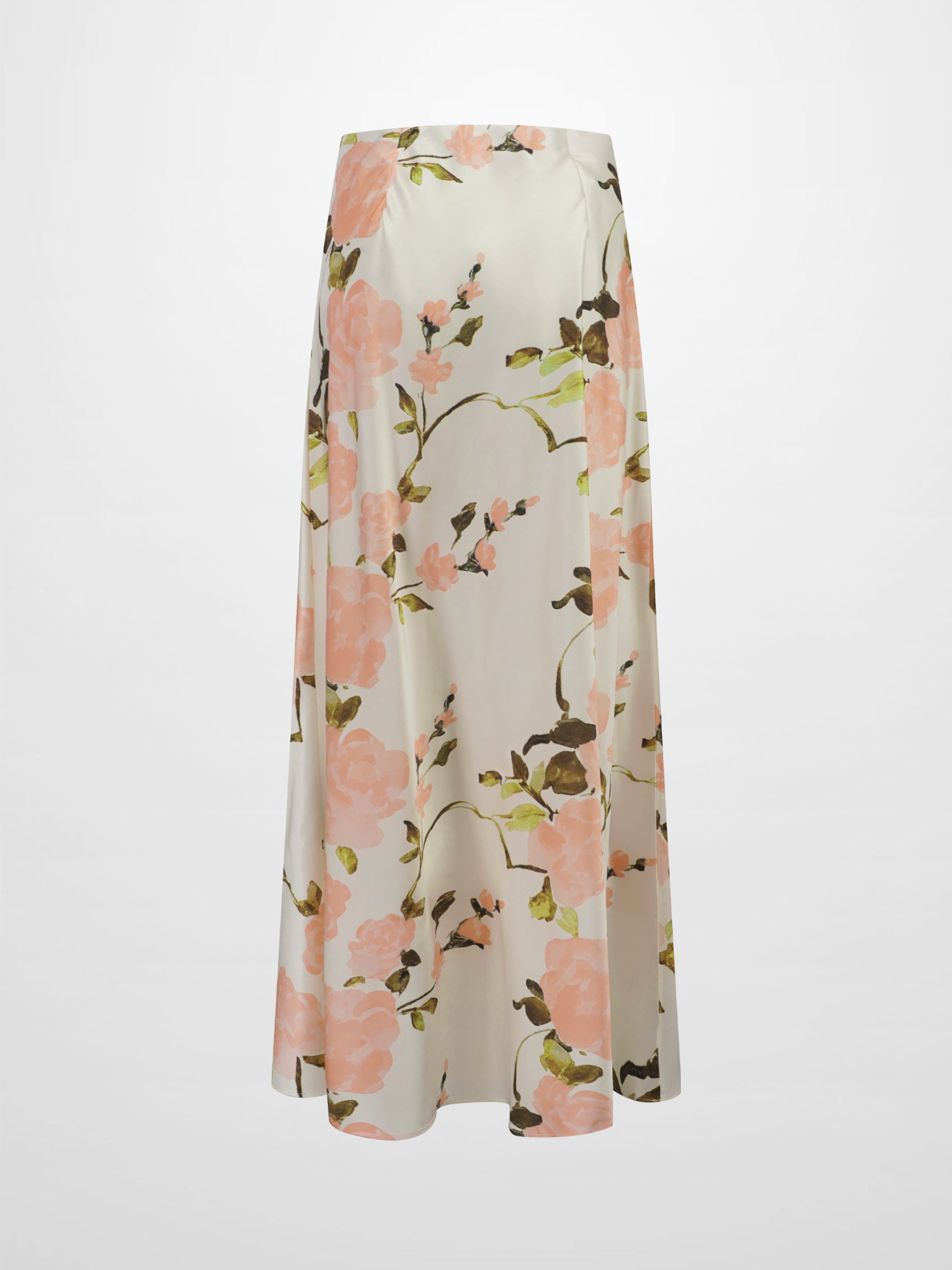 Print Slip Skirt-Peach Floral