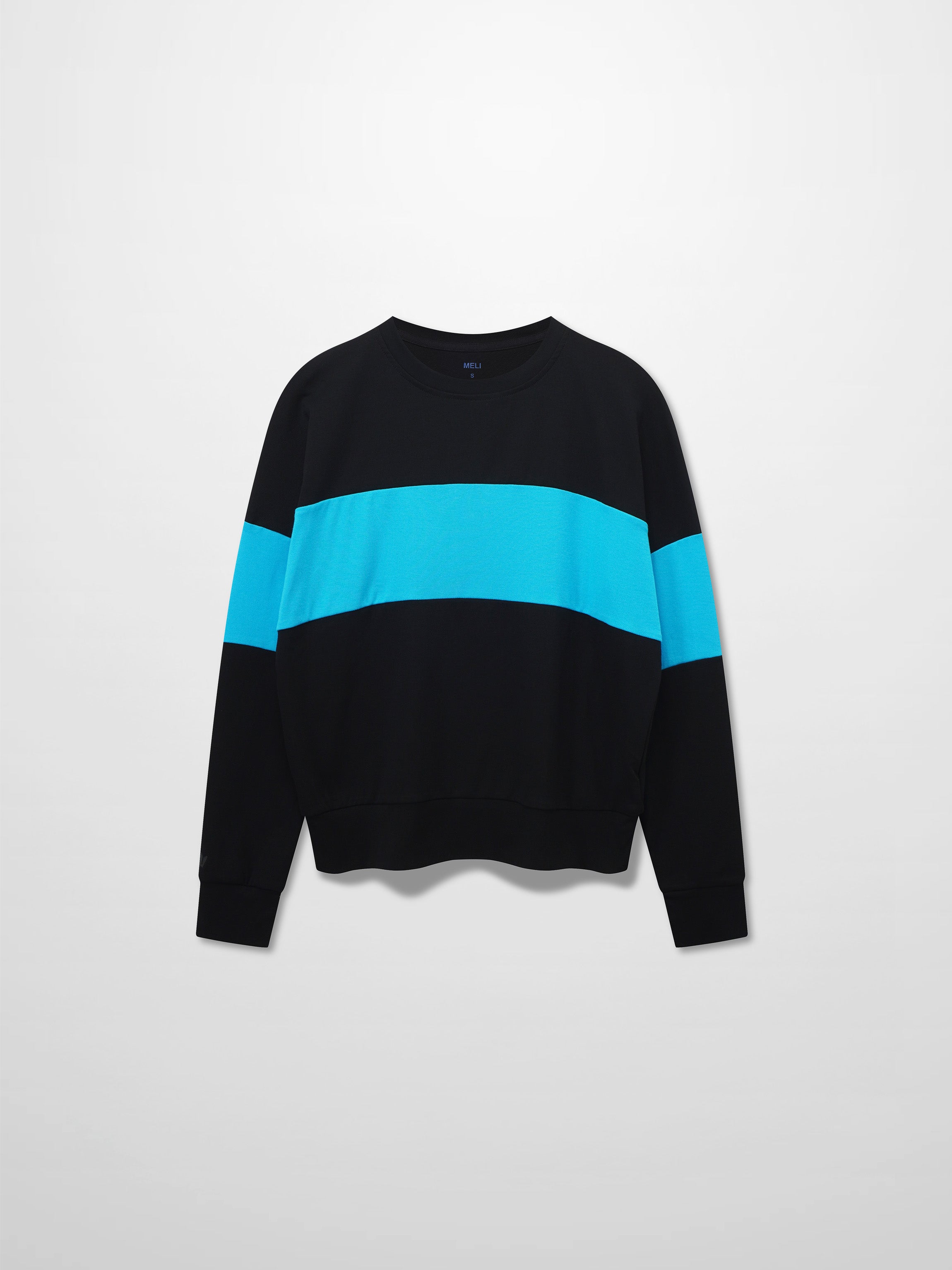 Wide Stripe Bomber-Black/Cobalt