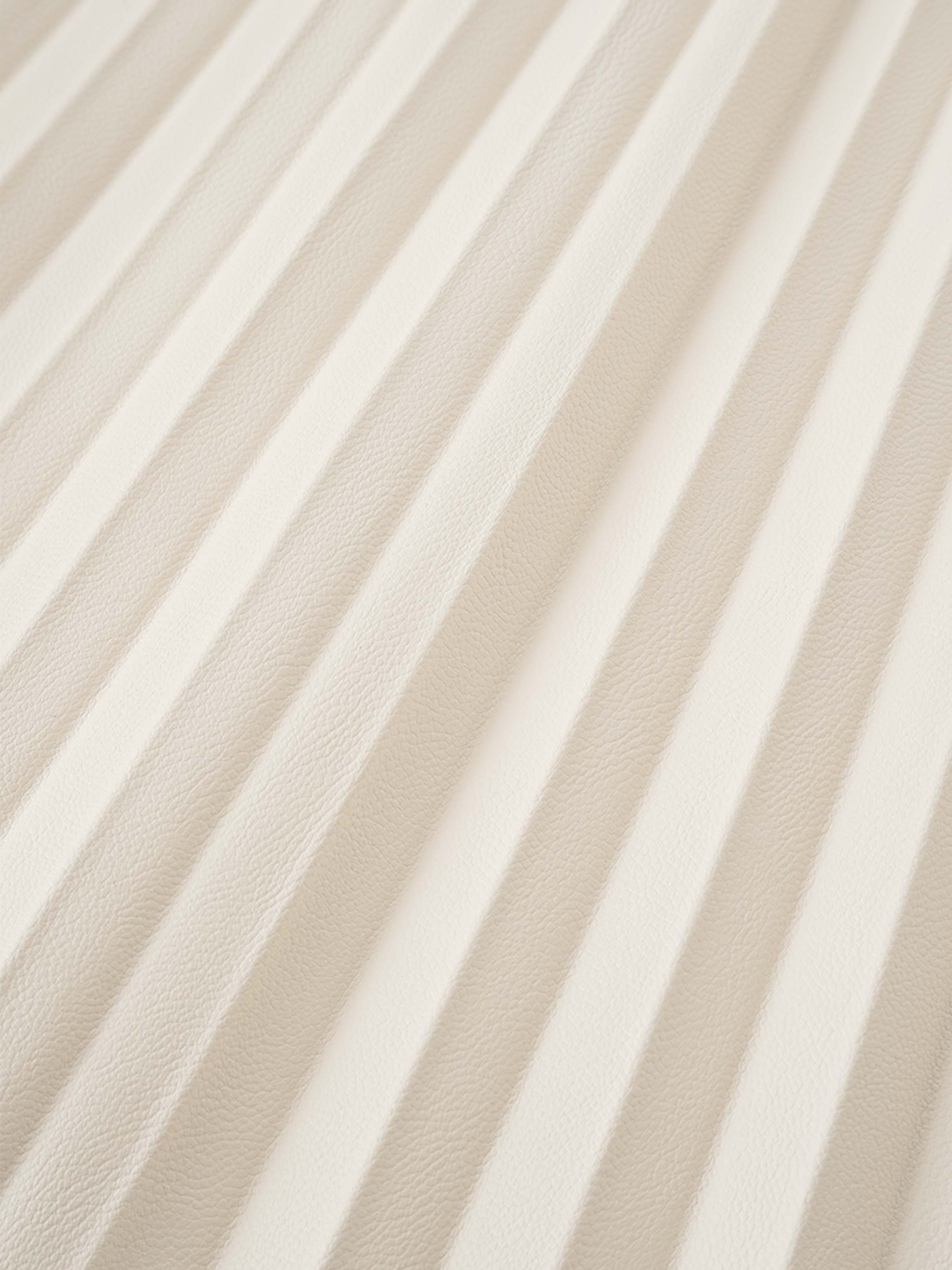 Accordion Pleated Faux Leather Skirt-Ivory