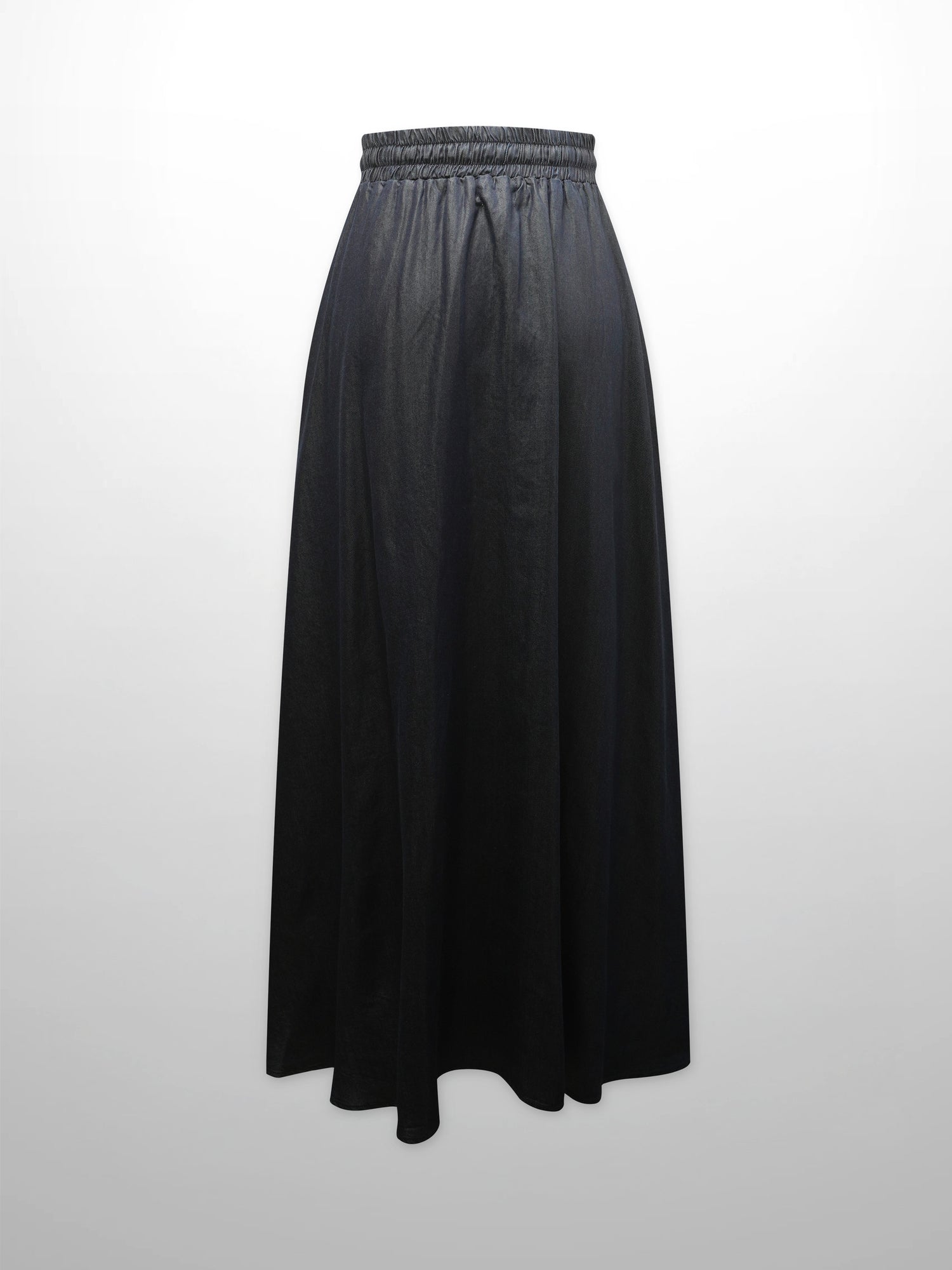 Drawstring Circle Skirt-Dark Blue