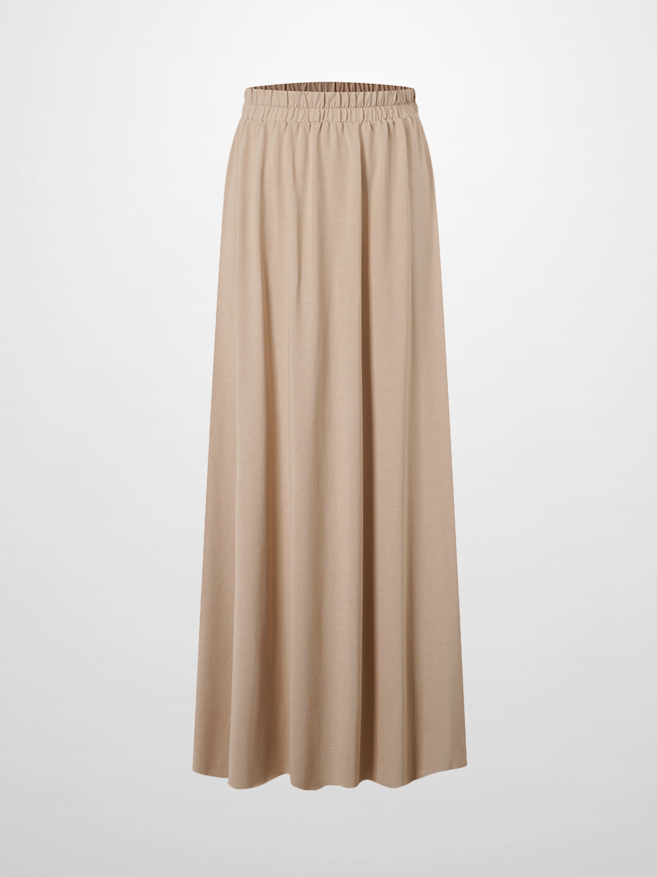 Elastic Waist T-Shirt Skirt-Taupe