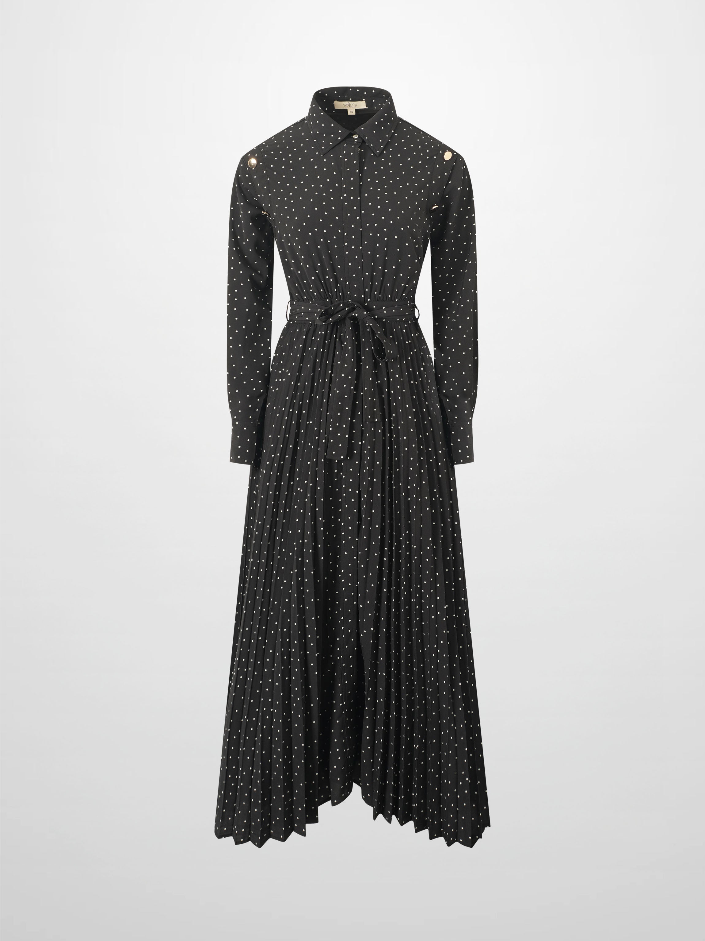 Linda Dress-Black and White Polka Dot