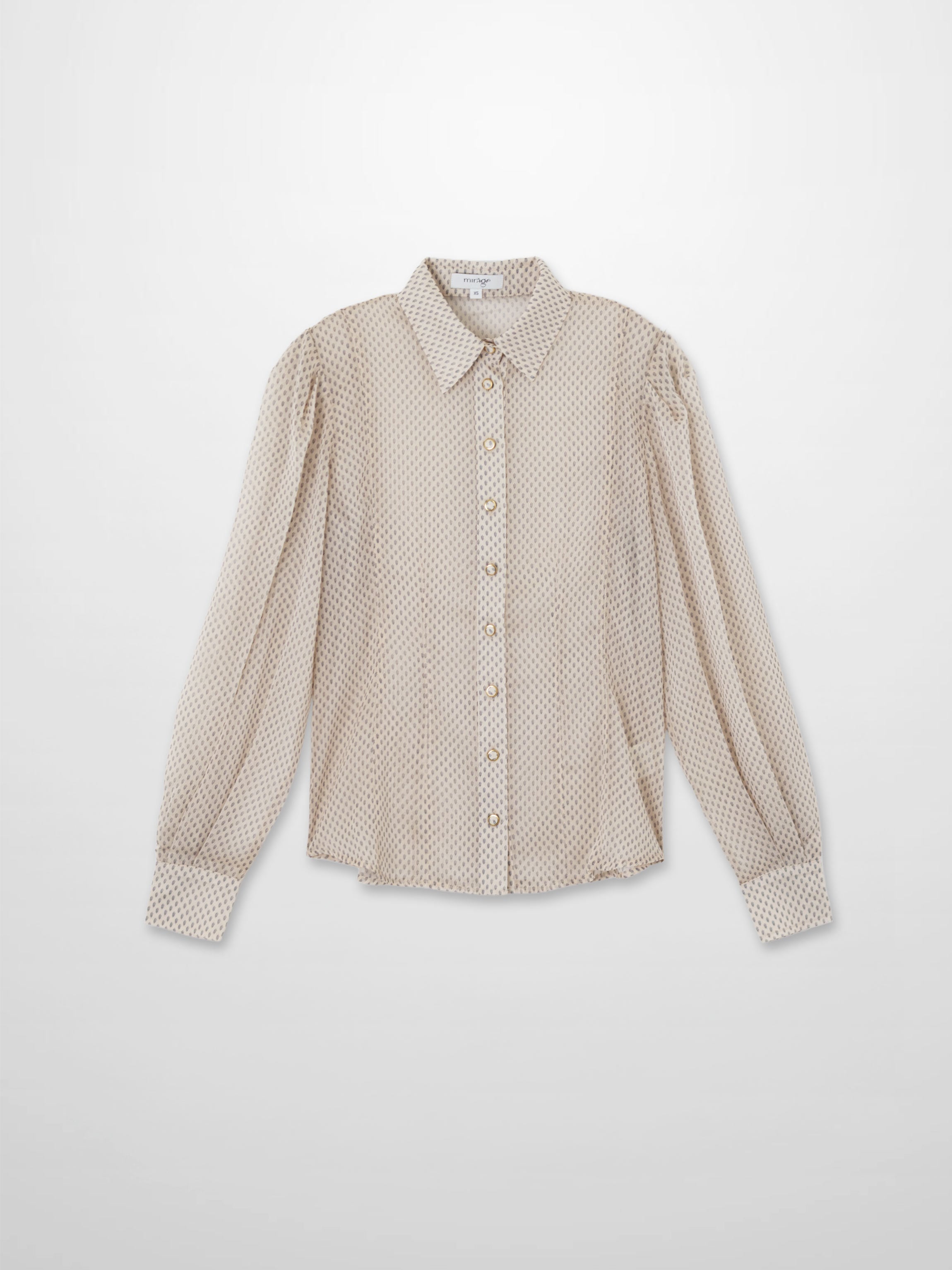 Princess Style Printed Blouse-Cream