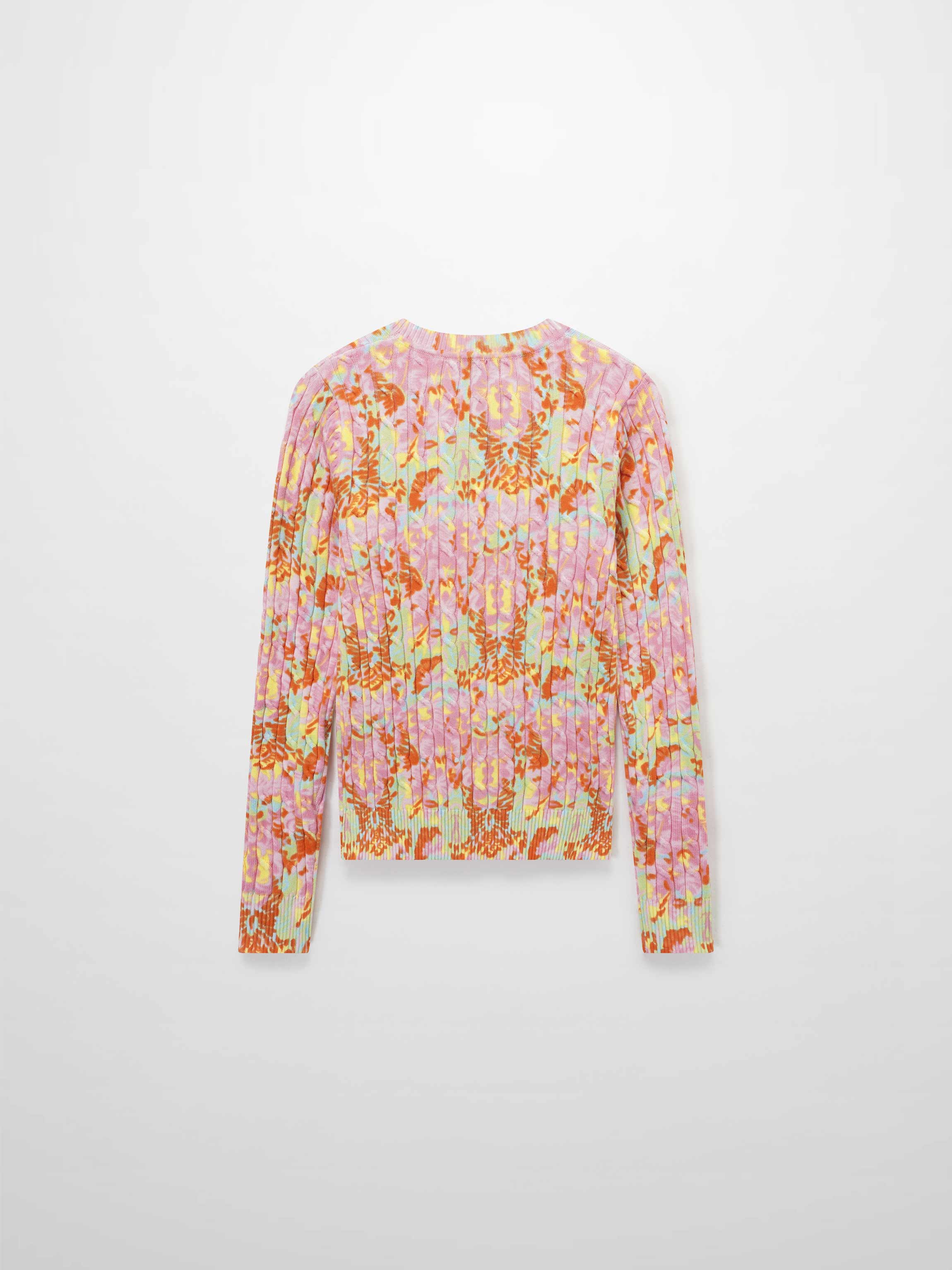 Printed Cable Sweater-Multi Color