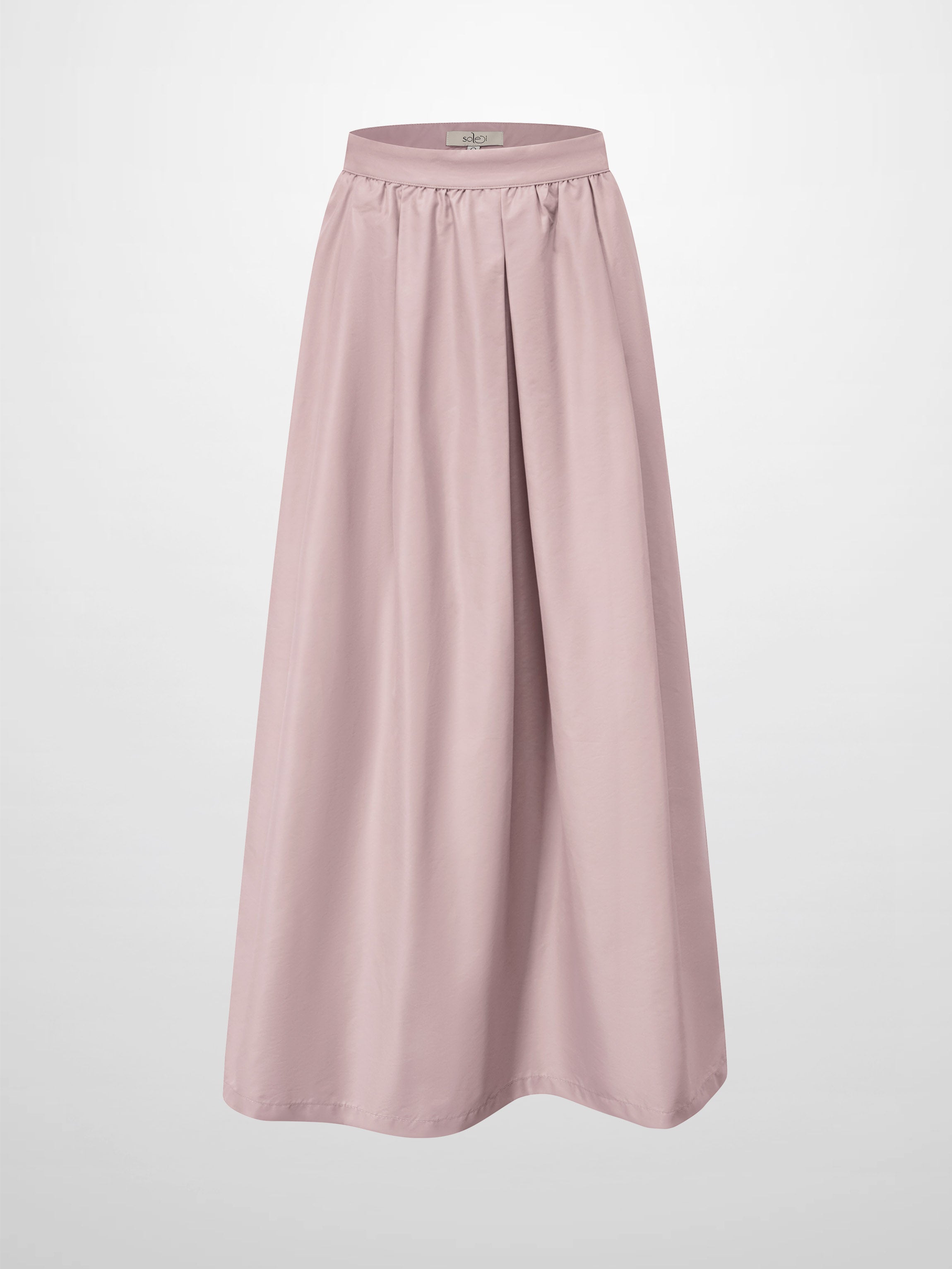 Waisted Full Taffeta Skirt-Mauve