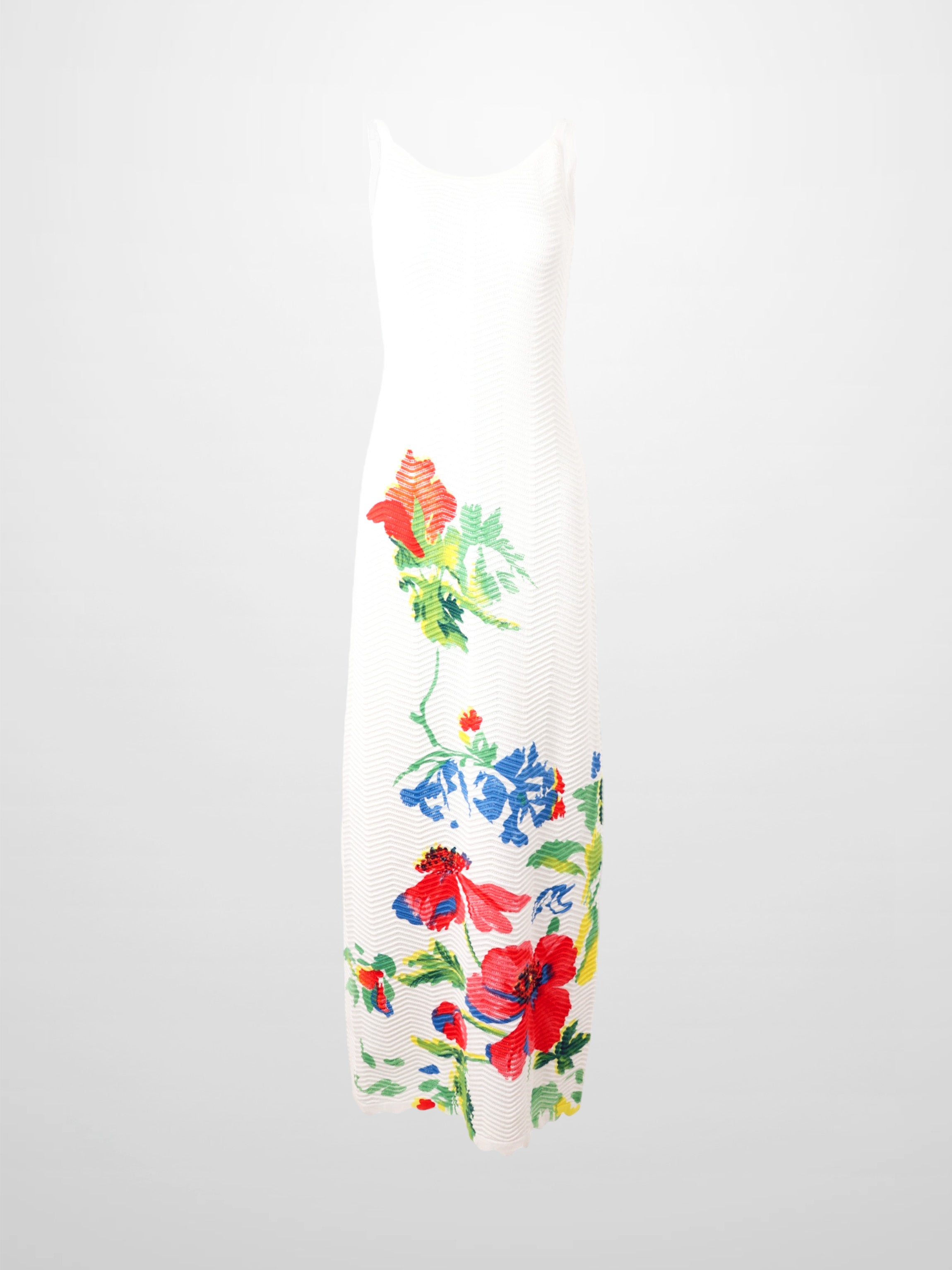 Wave Design Slip Dress-Coral Flower