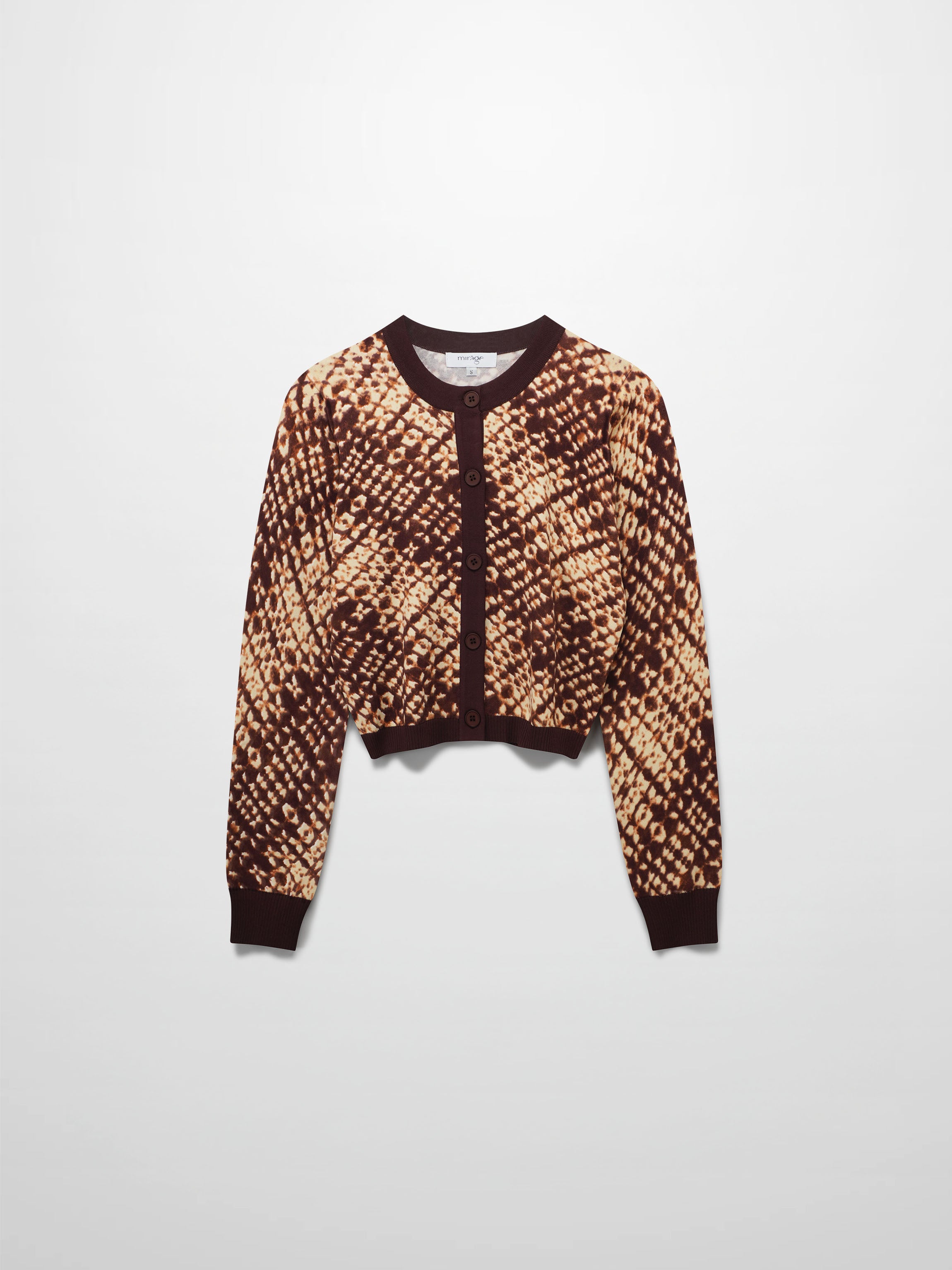 Buttoned Cardigan-Brown Speckled