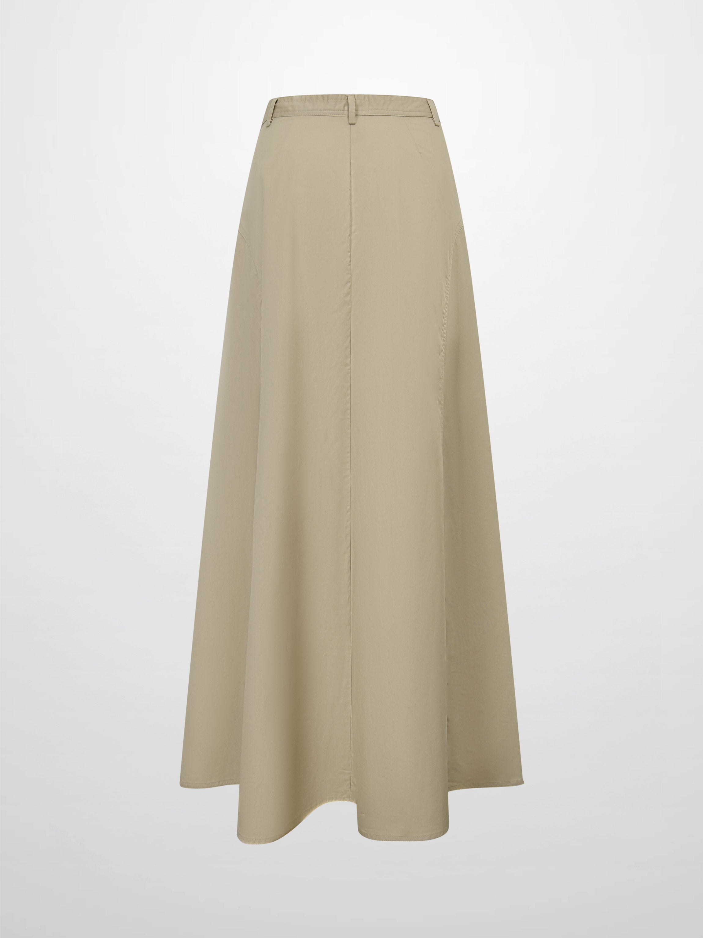 Cotton Yoke Circle Skirt-Tan