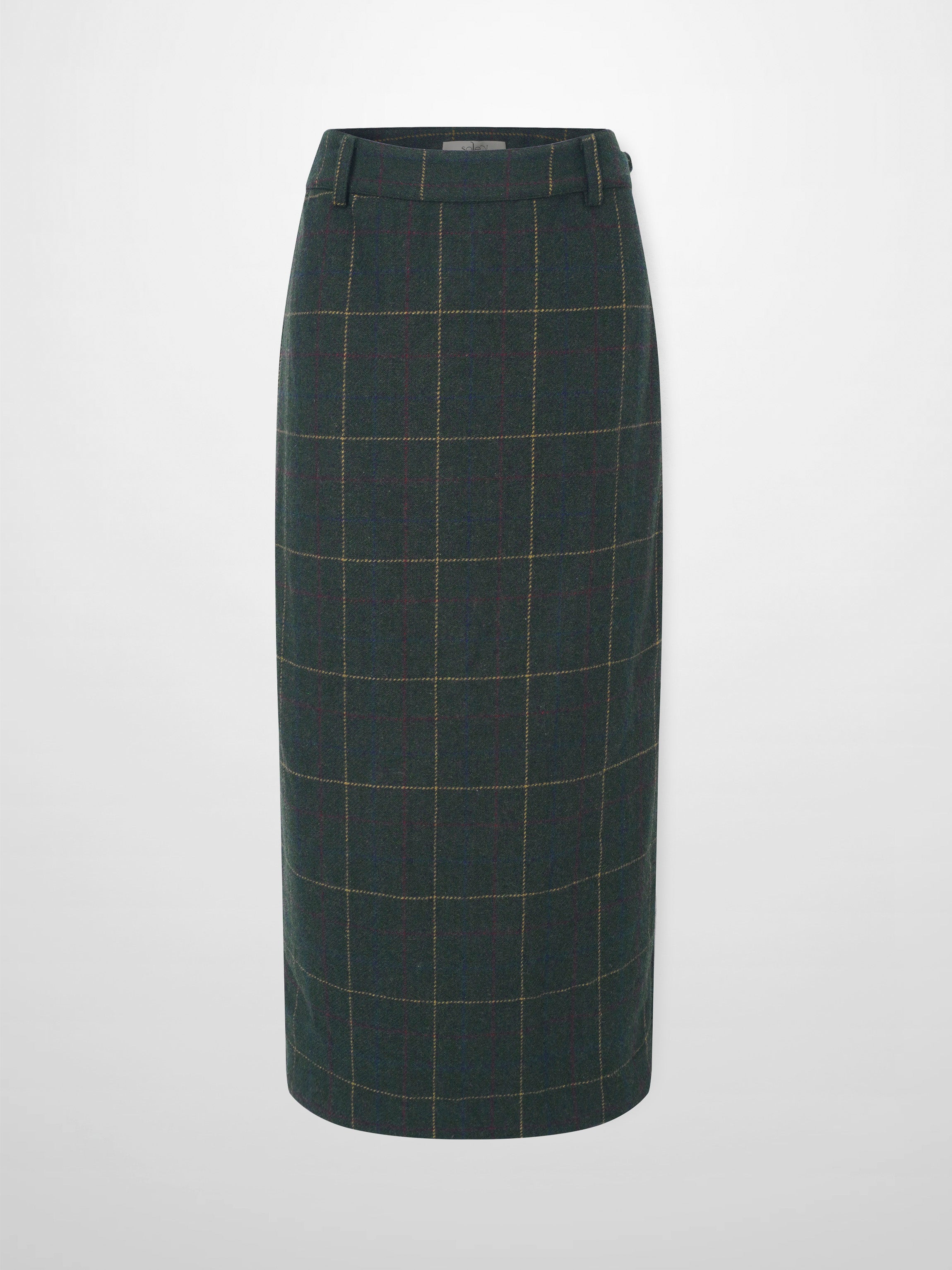 Straight Maxi Skirt - Green Plaid