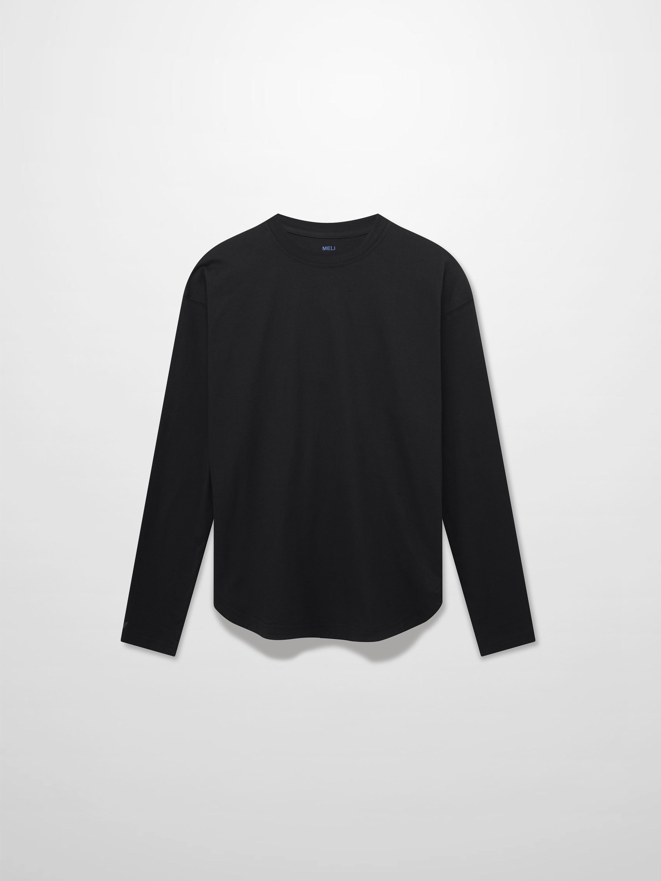 Oversized Rounded Hem T-Shirt-Black