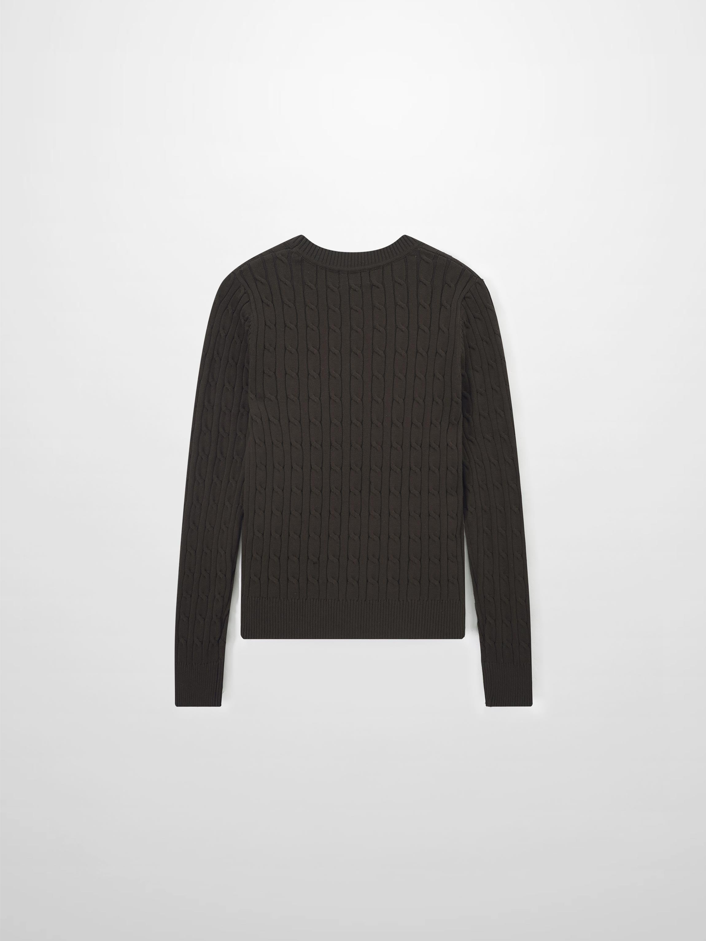 Logo Cable Sweater-Brown/Blue