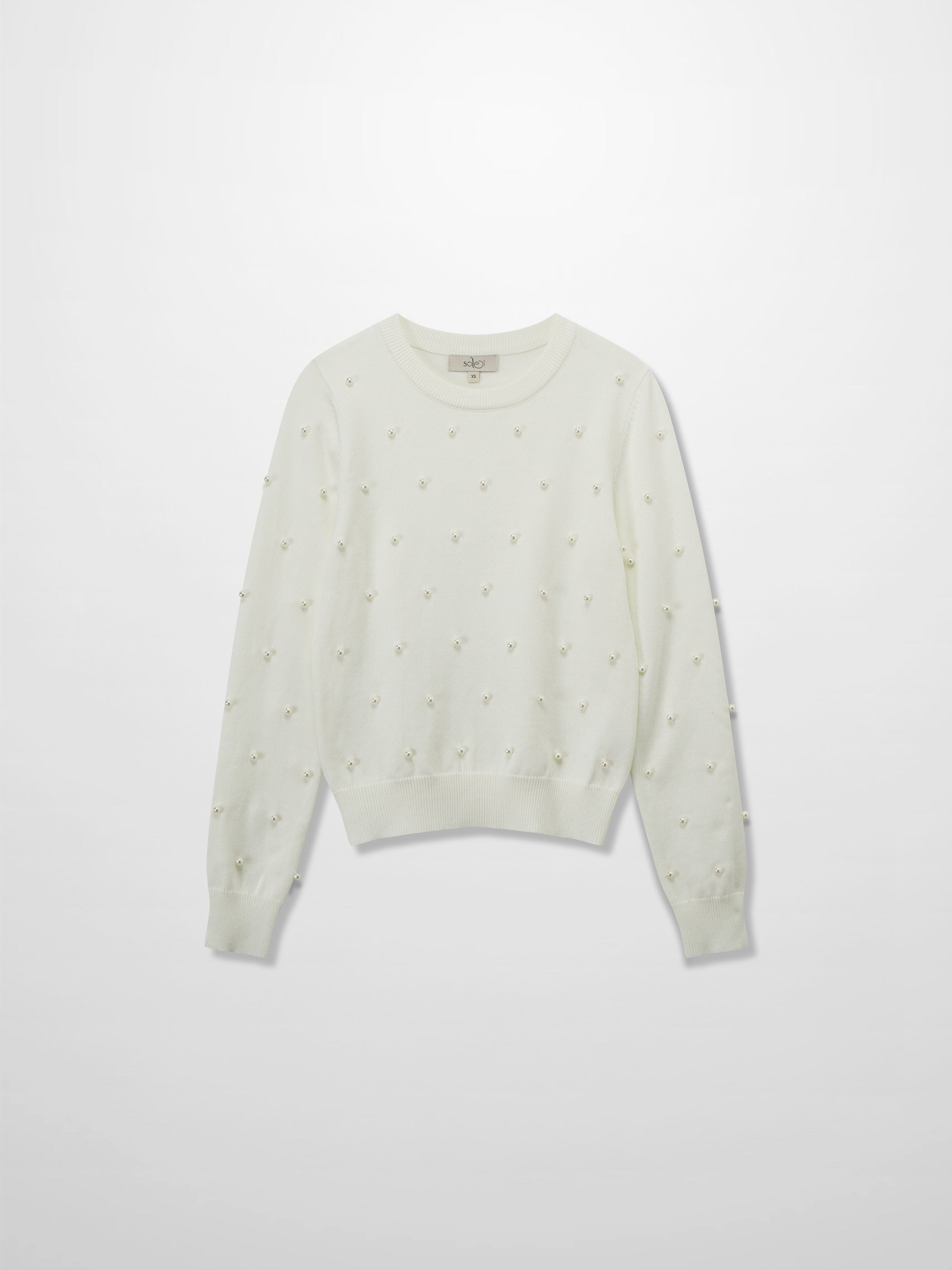 Pearl Embellished Sweater-Ivory