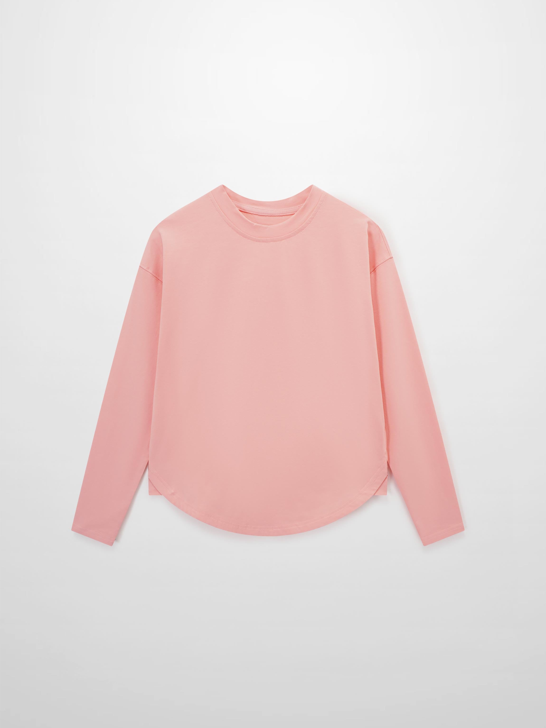 Oversized Rounded Hem T-Shirt-Peach