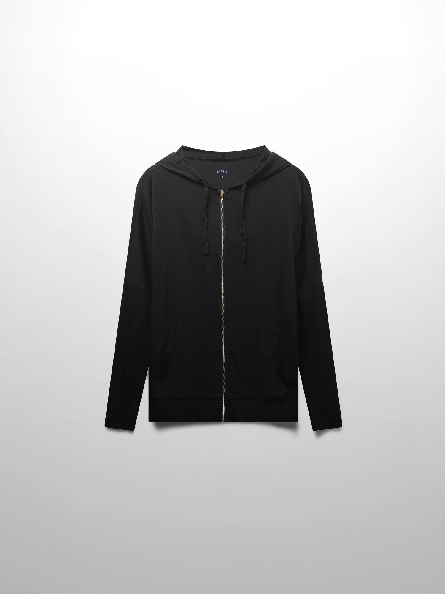 SUDADERA CON CREMALLERA Y CAPUCHA-NEGRO