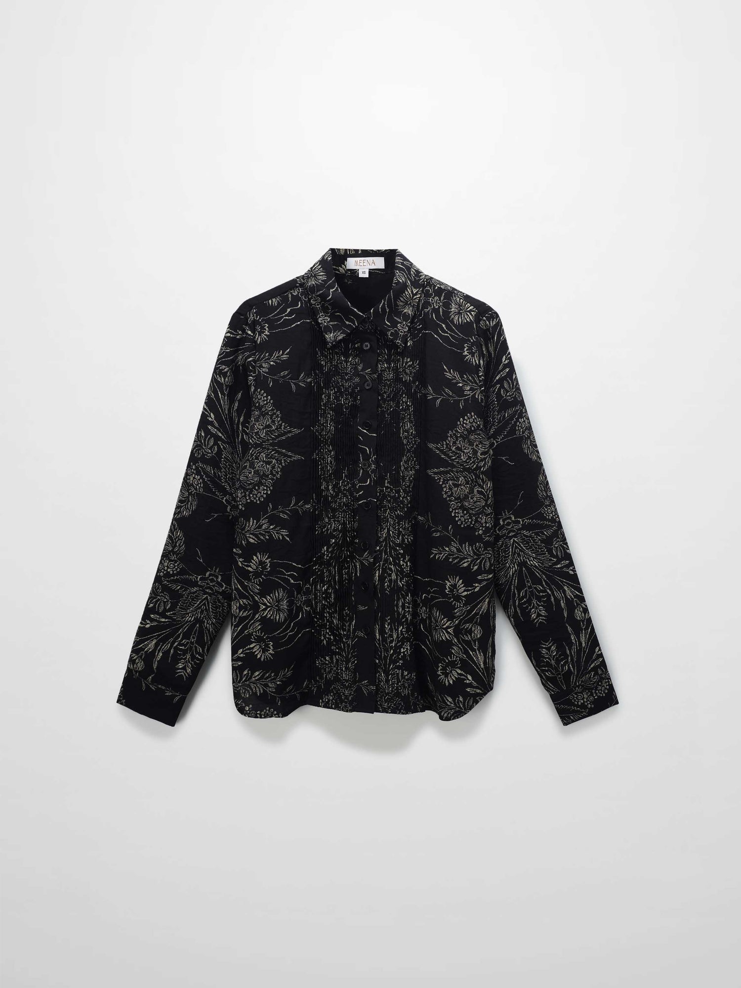 Pintuck Blouse-Tan Leaves