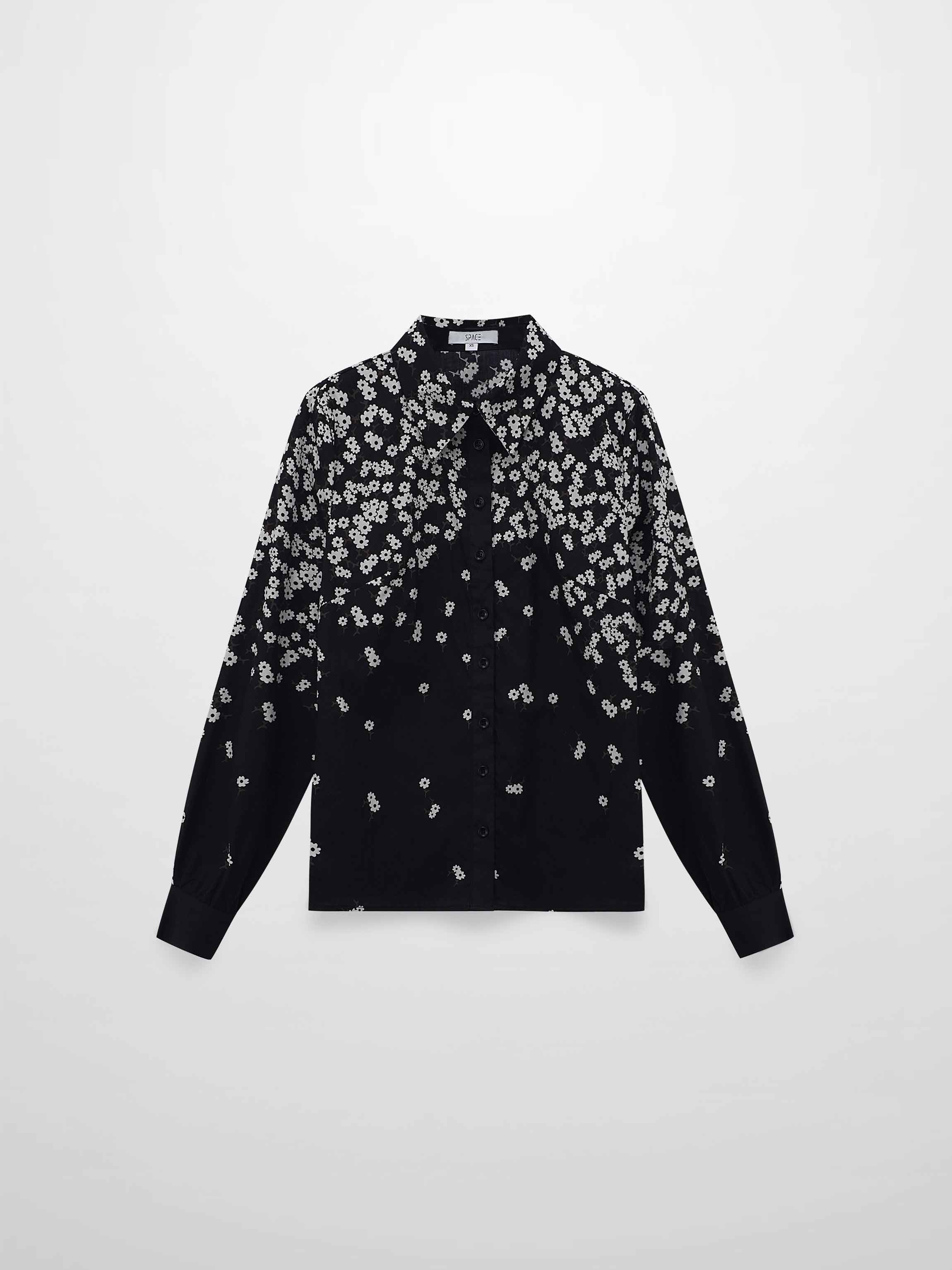 Ombre Flower Blouse-Black