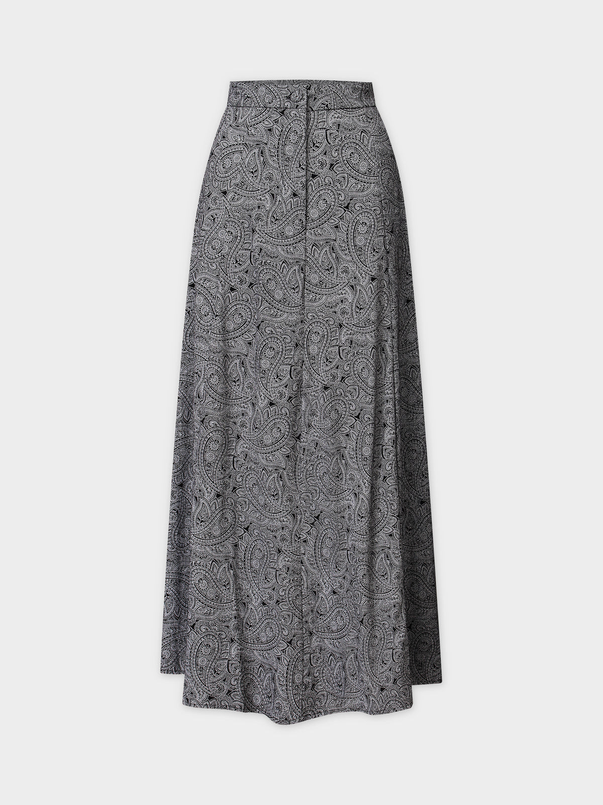 A-Line Seamed Skirt-B/W Paisley