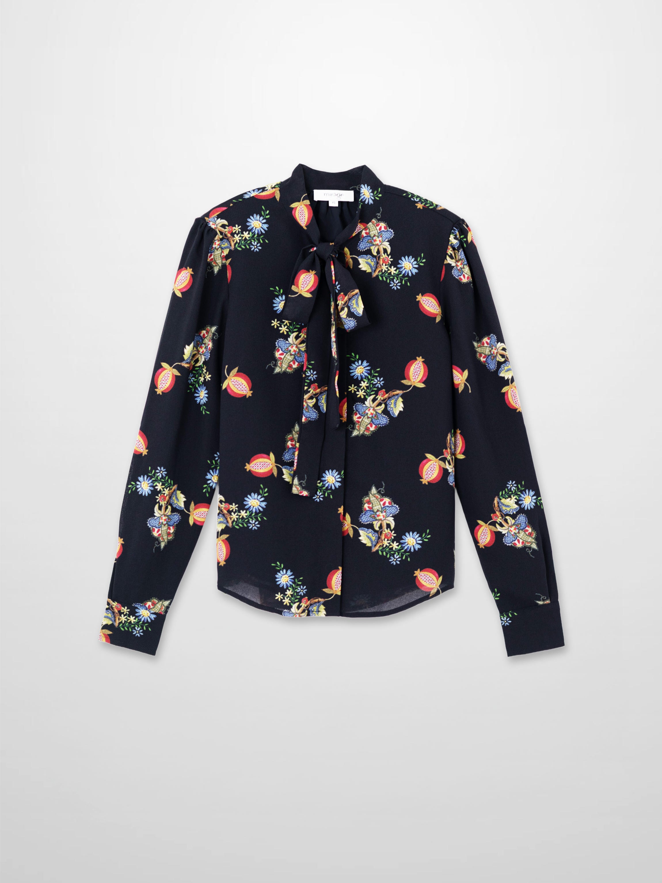 Bow Blouse-Pomegranate Floral