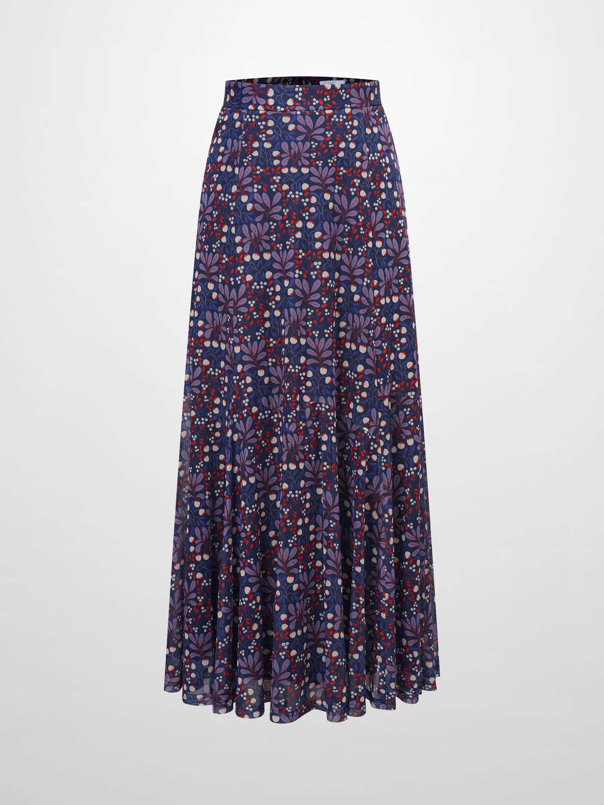 Mesh Trumpet Skirt-Lilac Flower