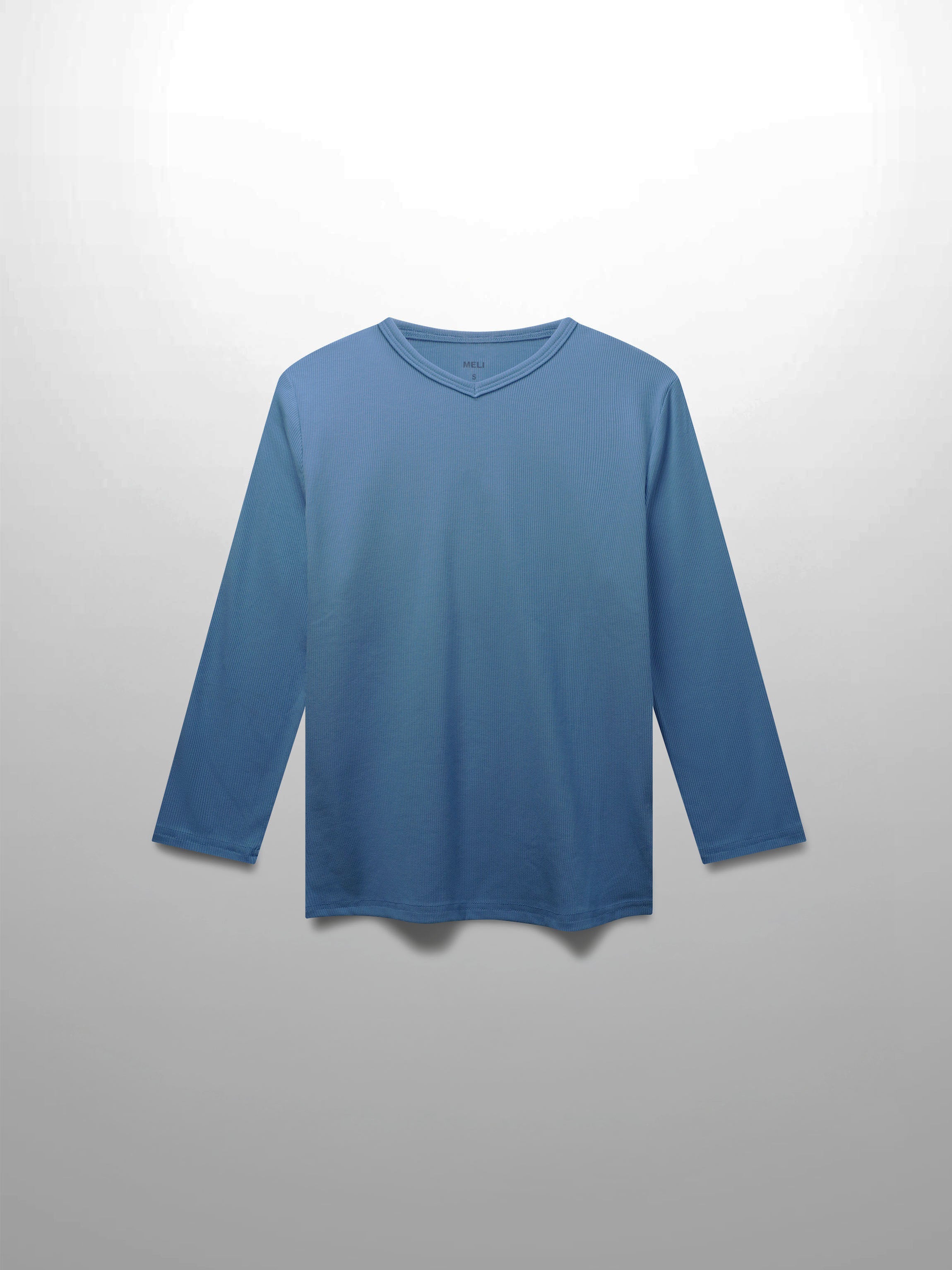 RIBBED HIGH V 3Q-DENIM BLUE