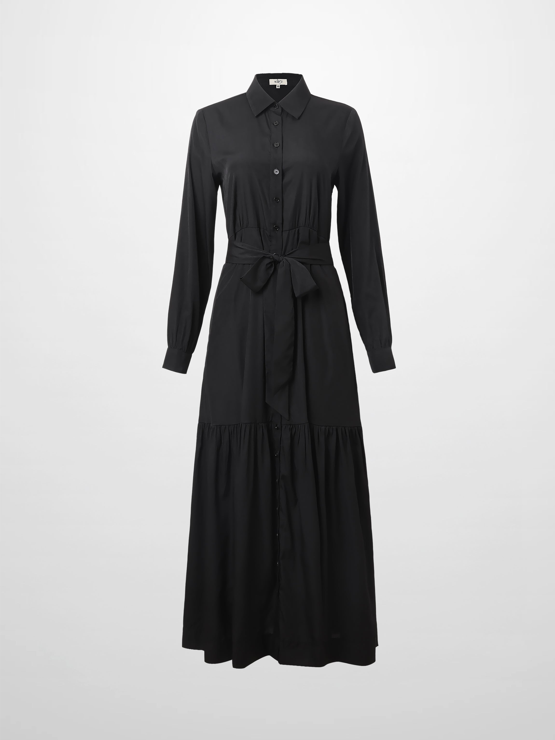 Prairie Bottom Shirt Dress-Black