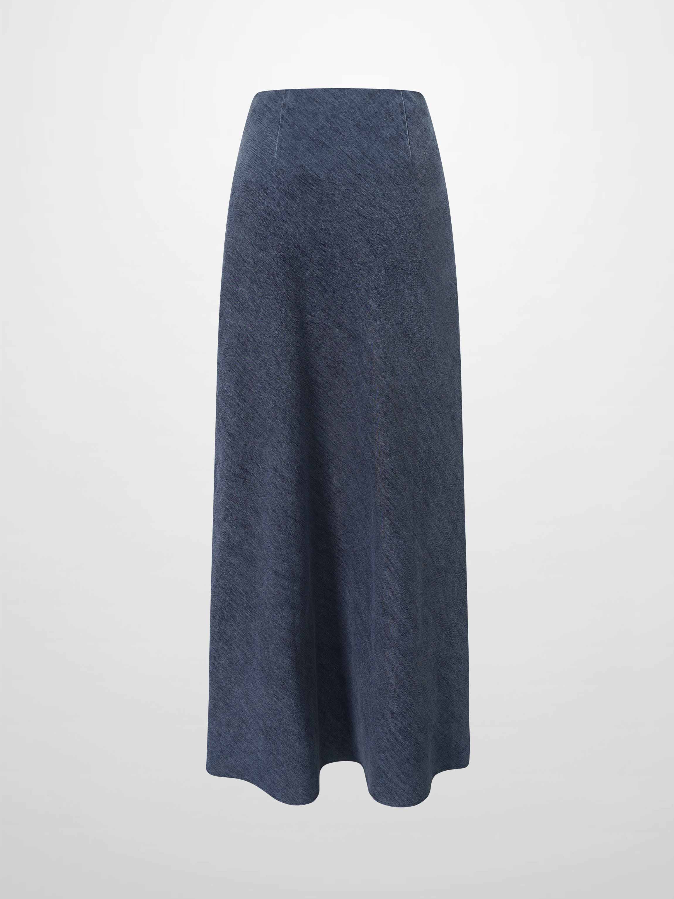 Classic Denim Skirt 37"-Medium Blue